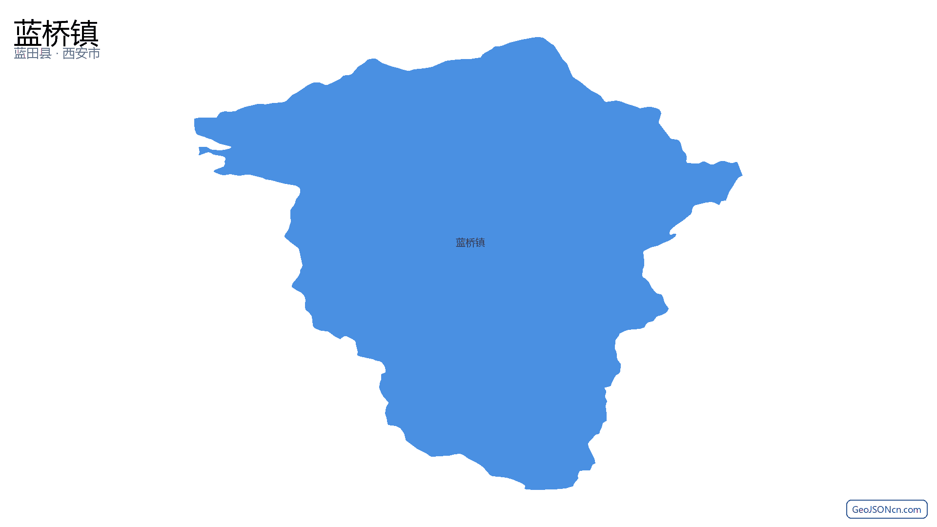 蓝桥镇行政区划边界地图(蓝田县·西安市),提供GeoJSON、SHP矢量边界数据下载及高清地图大图(PNG/JPG) - GeoJSONcn.com