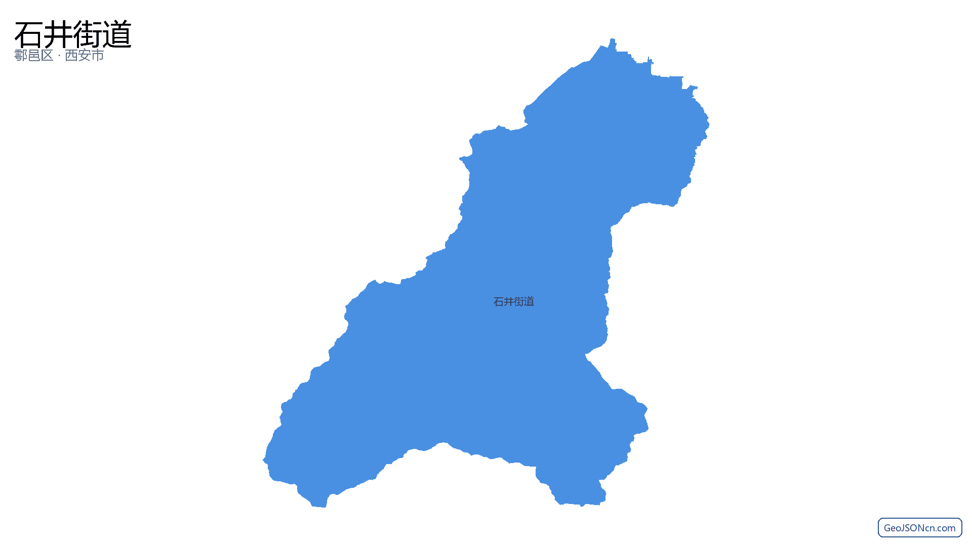 石井街道行政区划边界地图（鄠邑区·西安市）,提供GeoJSON、SHP矢量边界数据下载及高清地图大图(PNG/JPG) - GeoJSONcn.com