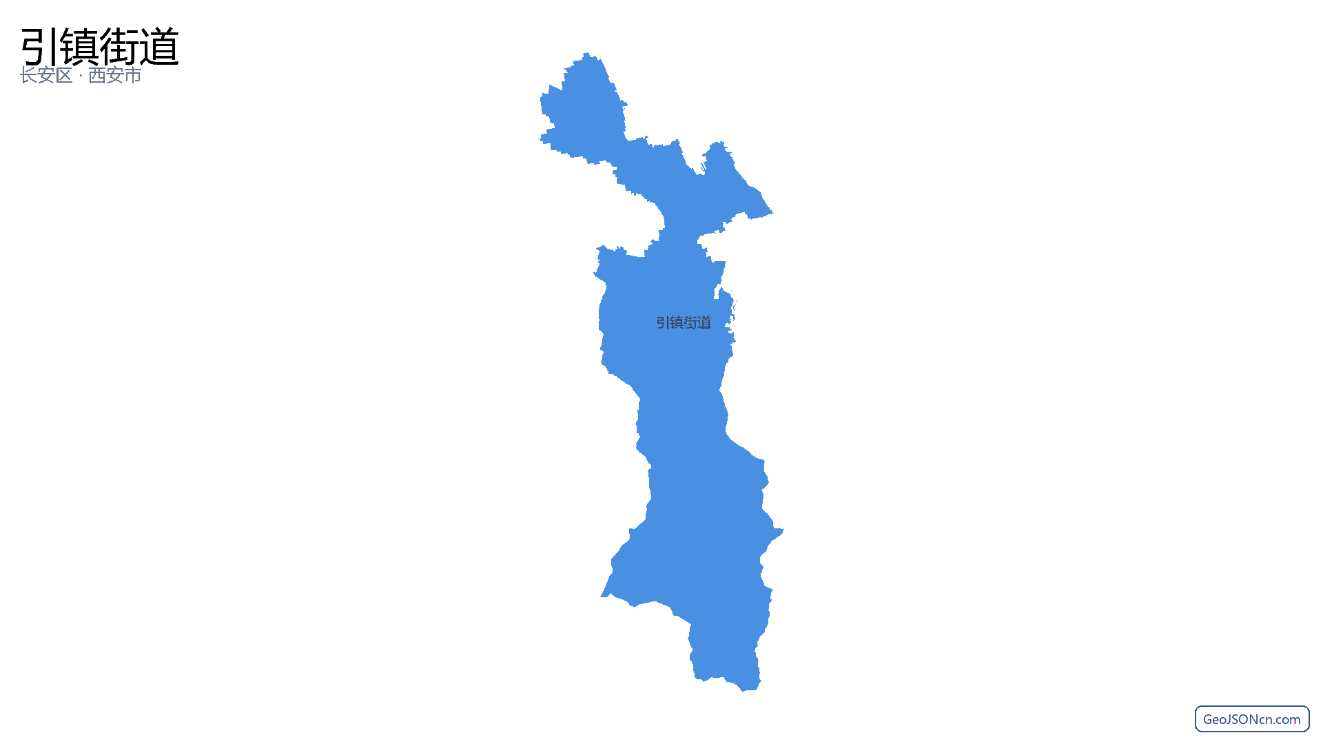引镇街道行政区划边界地图（长安区·西安市）,提供GeoJSON、SHP矢量边界数据下载及高清地图大图(PNG/JPG) - GeoJSONcn.com
