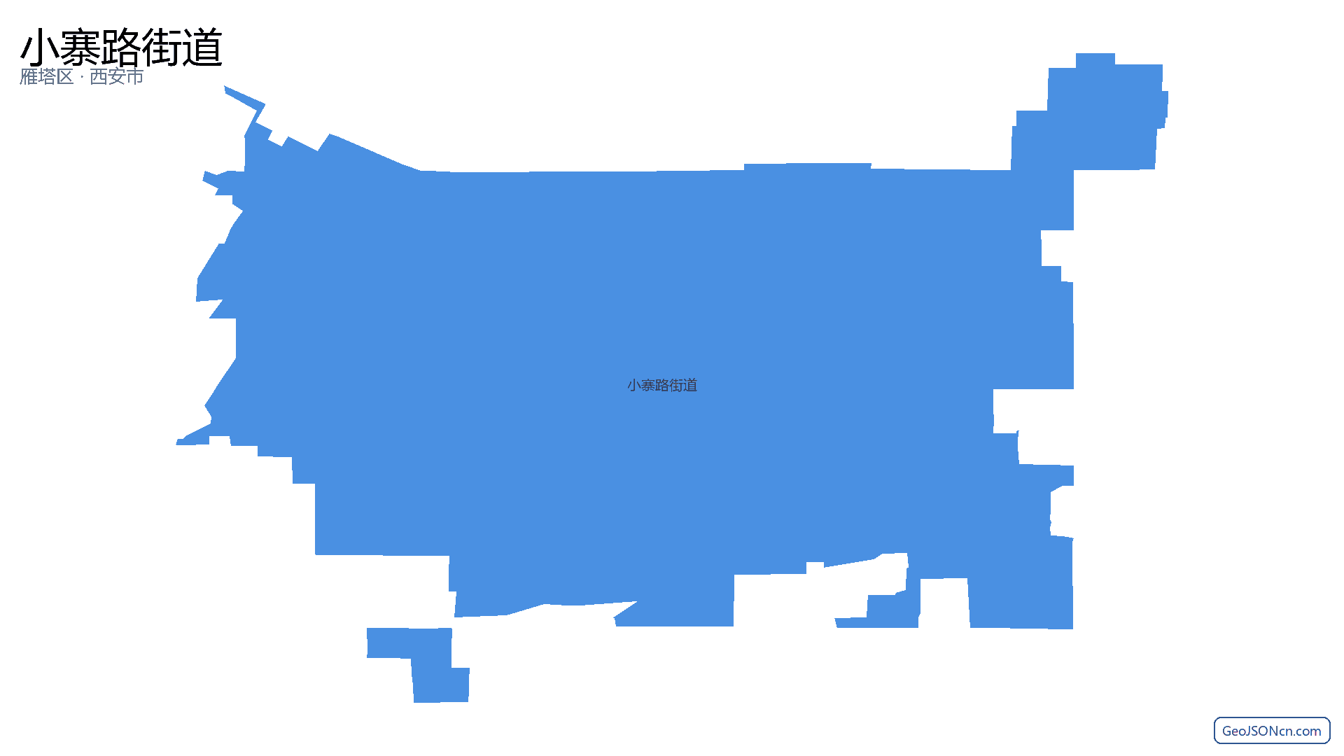 小寨路街道行政区划边界地图(雁塔区·西安市),提供GeoJSON、SHP矢量边界数据下载及高清地图大图(PNG/JPG) - GeoJSONcn.com