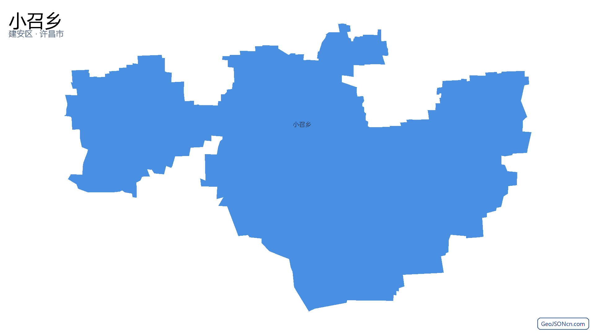 小召乡行政区划边界地图（建安区·许昌市）,提供GeoJSON、SHP矢量边界数据下载及高清地图大图(PNG/JPG) - GeoJSONcn.com
