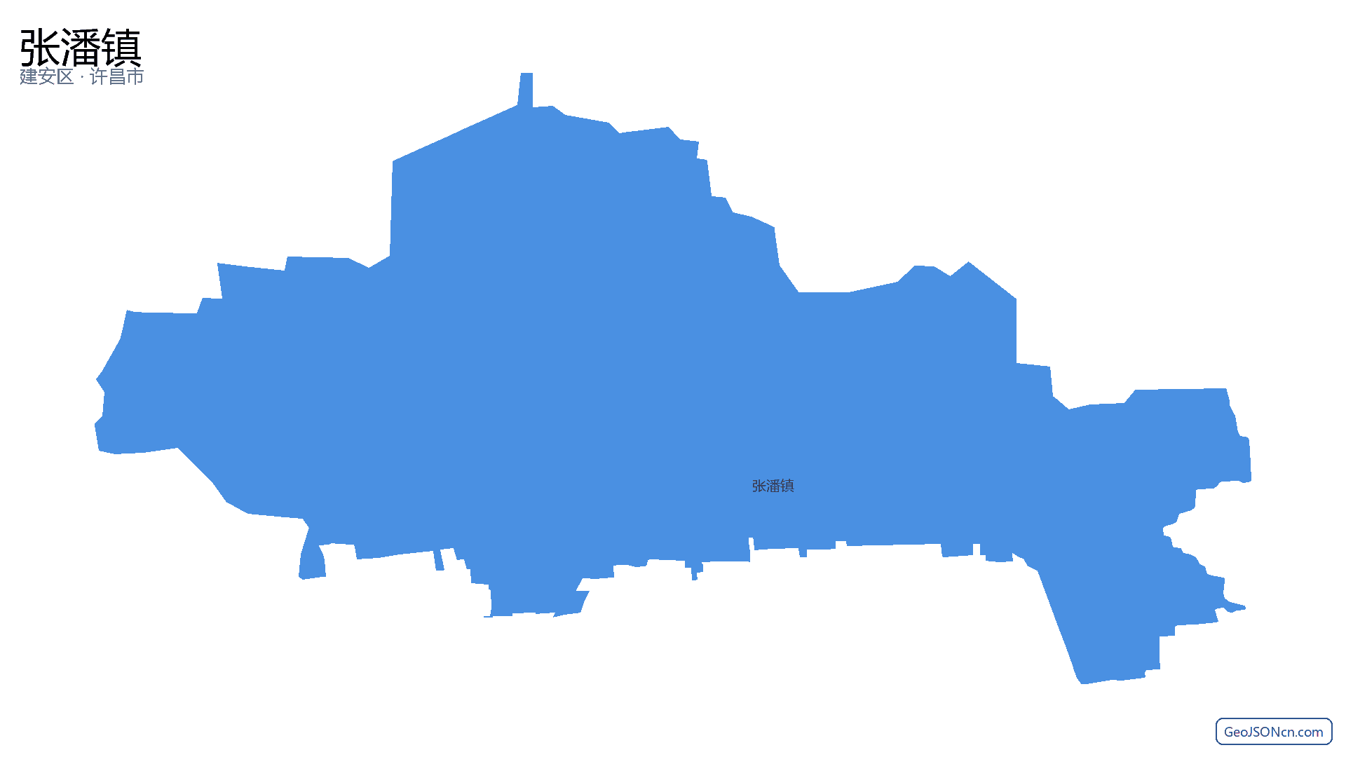 张潘镇行政区划边界地图（建安区·许昌市）,提供GeoJSON、SHP矢量边界数据下载及高清地图大图(PNG/JPG) - GeoJSONcn.com