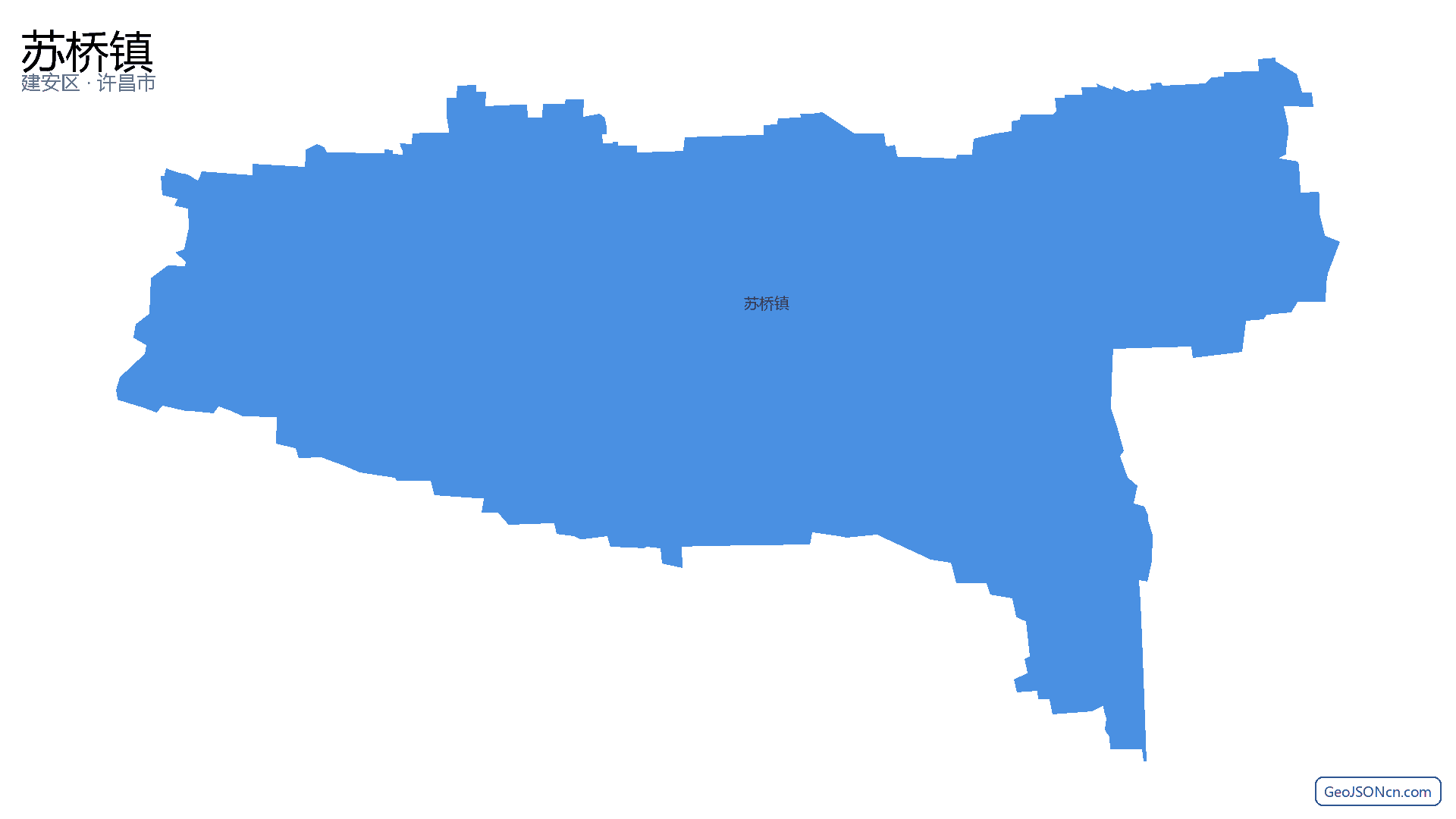 苏桥镇行政区划边界地图（建安区·许昌市）,提供GeoJSON、SHP矢量边界数据下载及高清地图大图(PNG/JPG) - GeoJSONcn.com