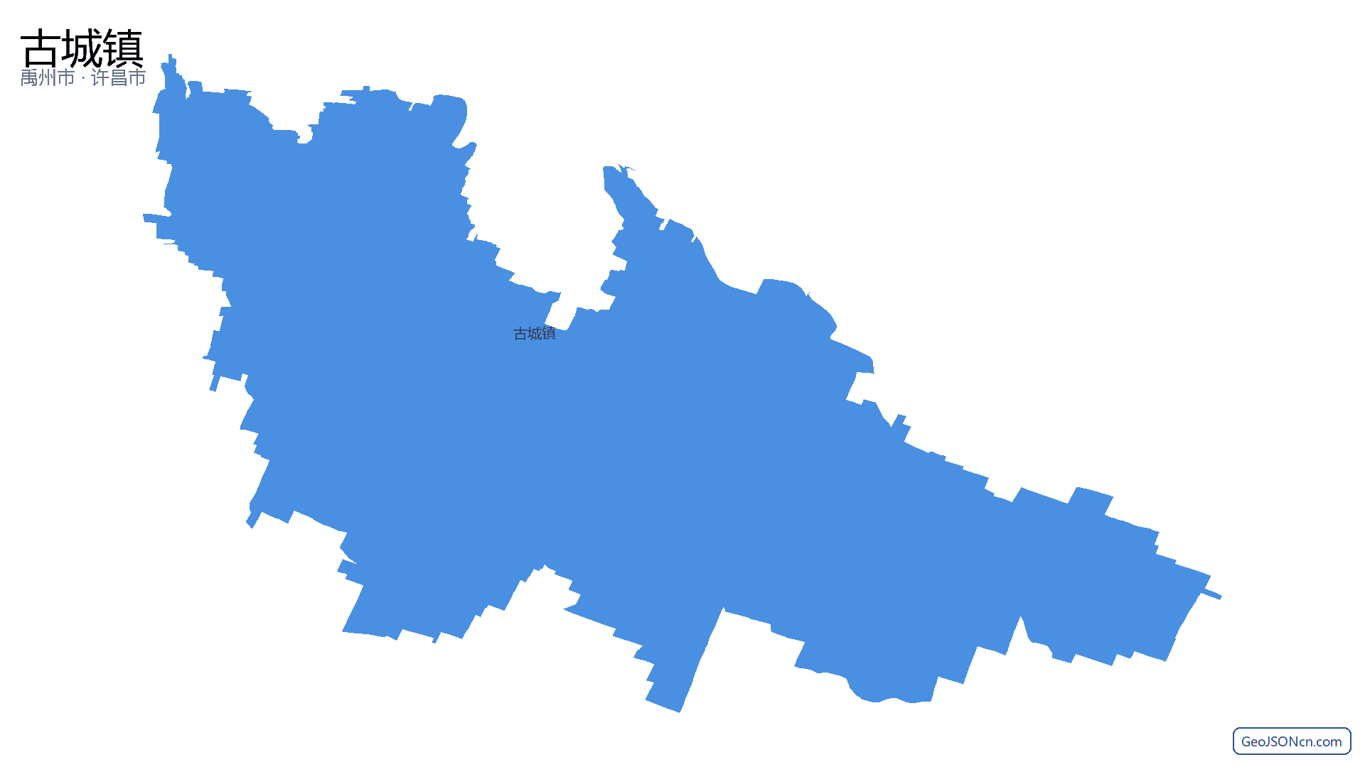 古城镇行政区划边界地图（禹州市·许昌市）,提供GeoJSON、SHP矢量边界数据下载及高清地图大图(PNG/JPG) - GeoJSONcn.com