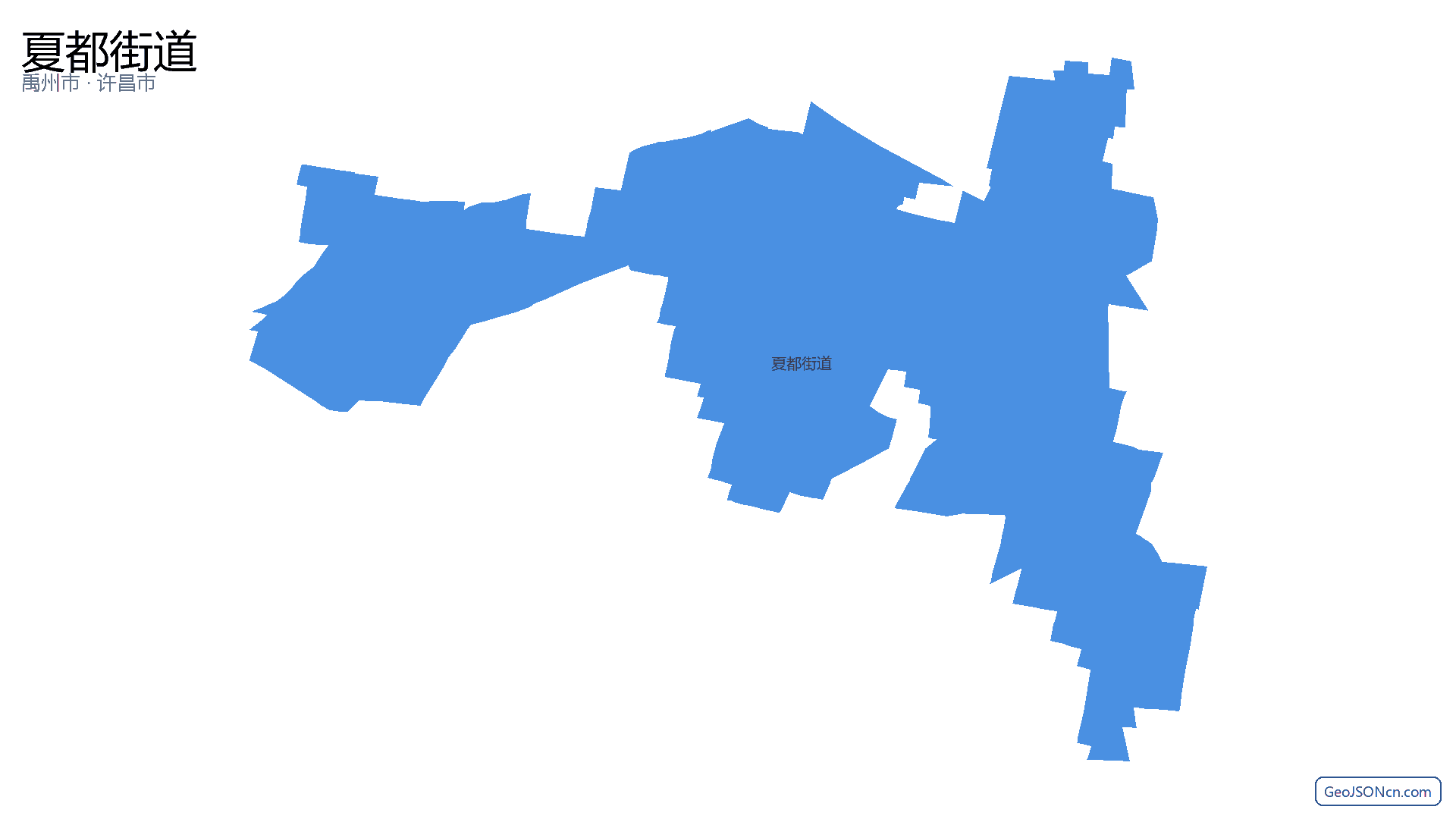 夏都街道行政区划边界地图（禹州市·许昌市）,提供GeoJSON、SHP矢量边界数据下载及高清地图大图(PNG/JPG) - GeoJSONcn.com
