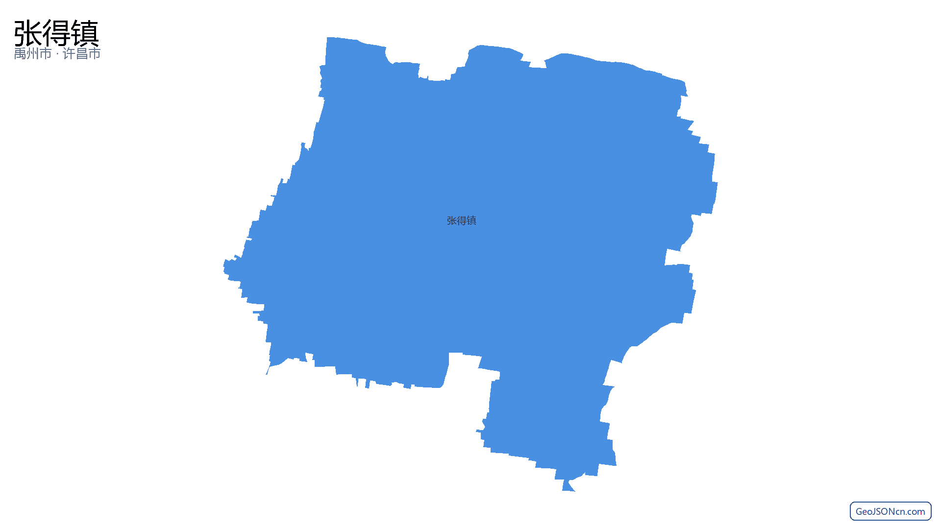 张得镇行政区划边界地图(禹州市·许昌市),提供GeoJSON、SHP矢量边界数据下载及高清地图大图(PNG/JPG) - GeoJSONcn.com