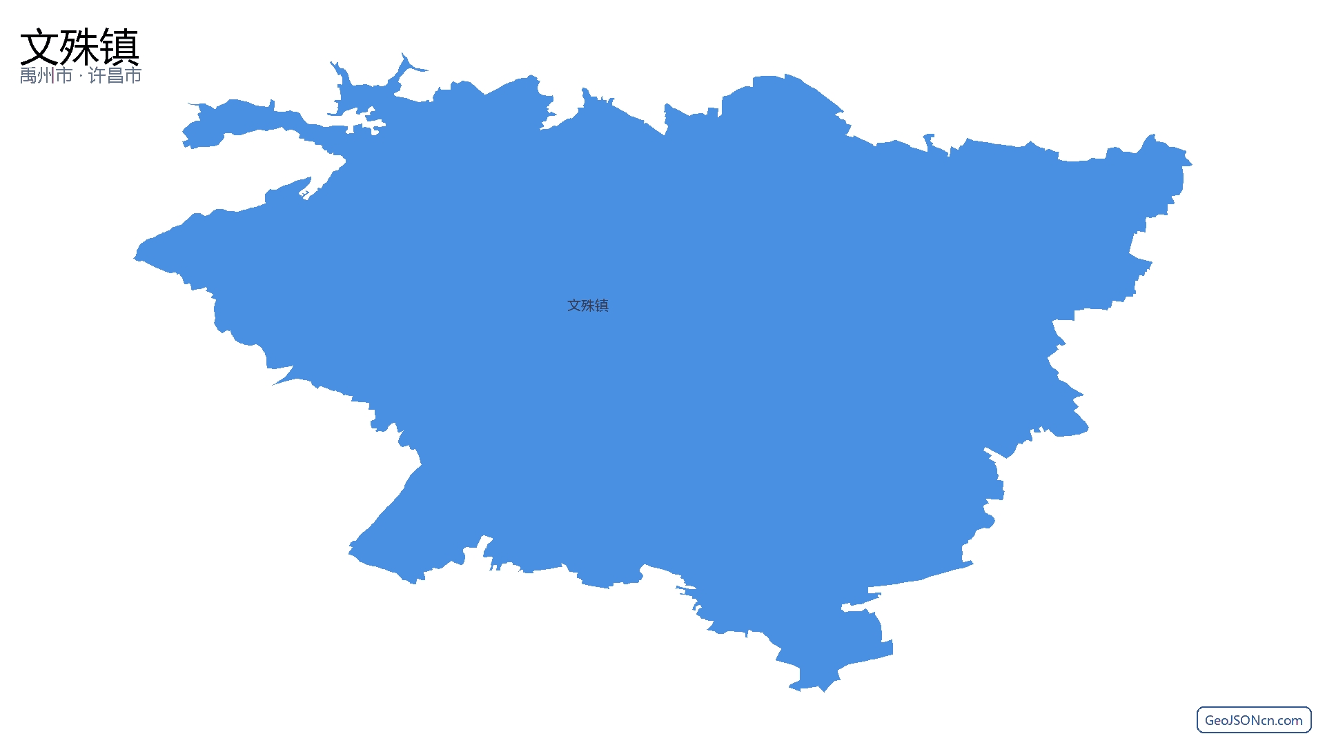 文殊镇行政区划边界地图（禹州市·许昌市）,提供GeoJSON、SHP矢量边界数据下载及高清地图大图(PNG/JPG) - GeoJSONcn.com