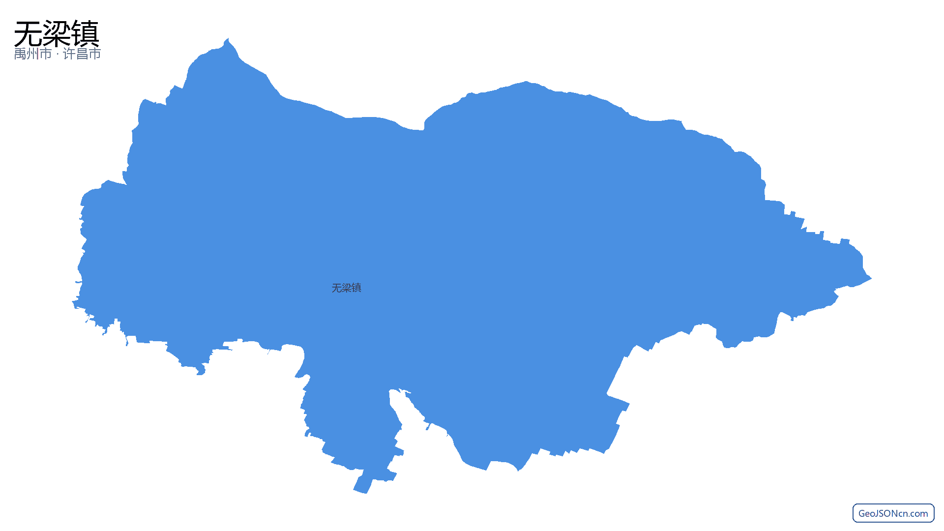 无梁镇行政区划边界地图(禹州市·许昌市),提供GeoJSON、SHP矢量边界数据下载及高清地图大图(PNG/JPG) - GeoJSONcn.com