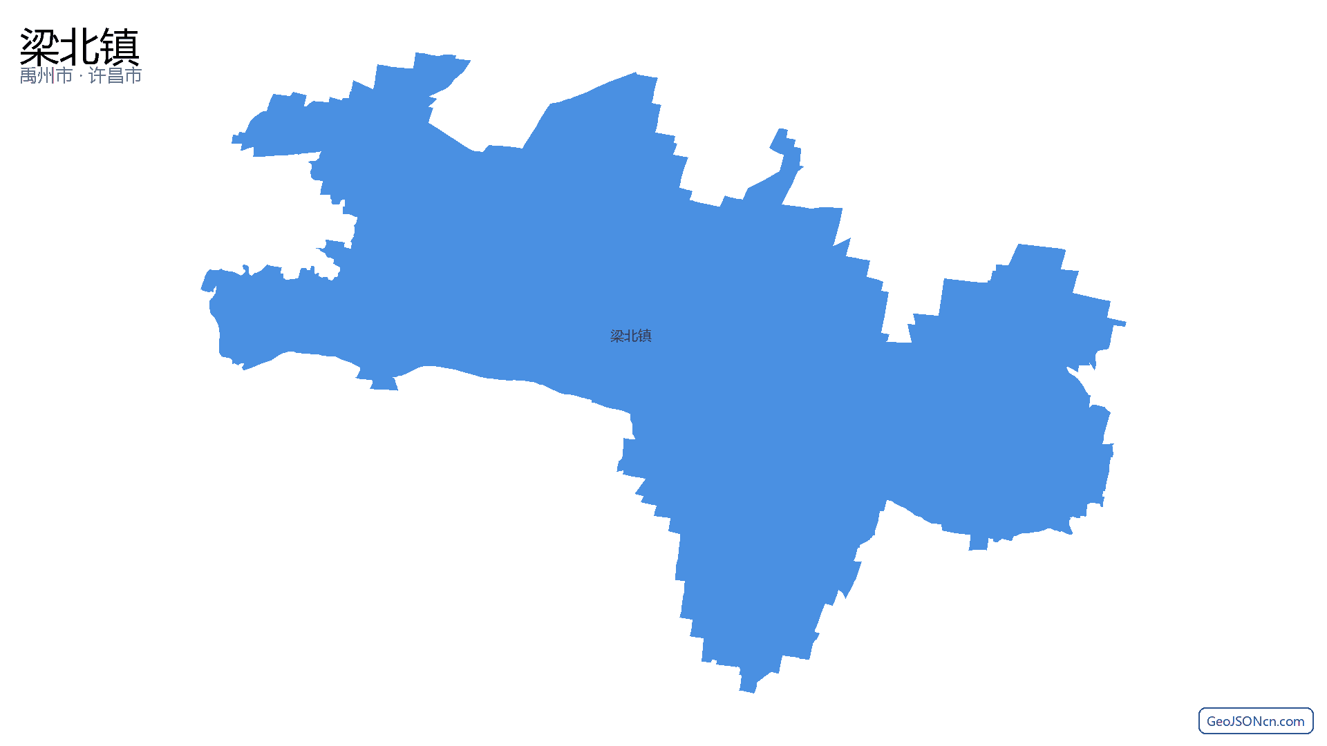 梁北镇行政区划边界地图（禹州市·许昌市）,提供GeoJSON、SHP矢量边界数据下载及高清地图大图(PNG/JPG) - GeoJSONcn.com