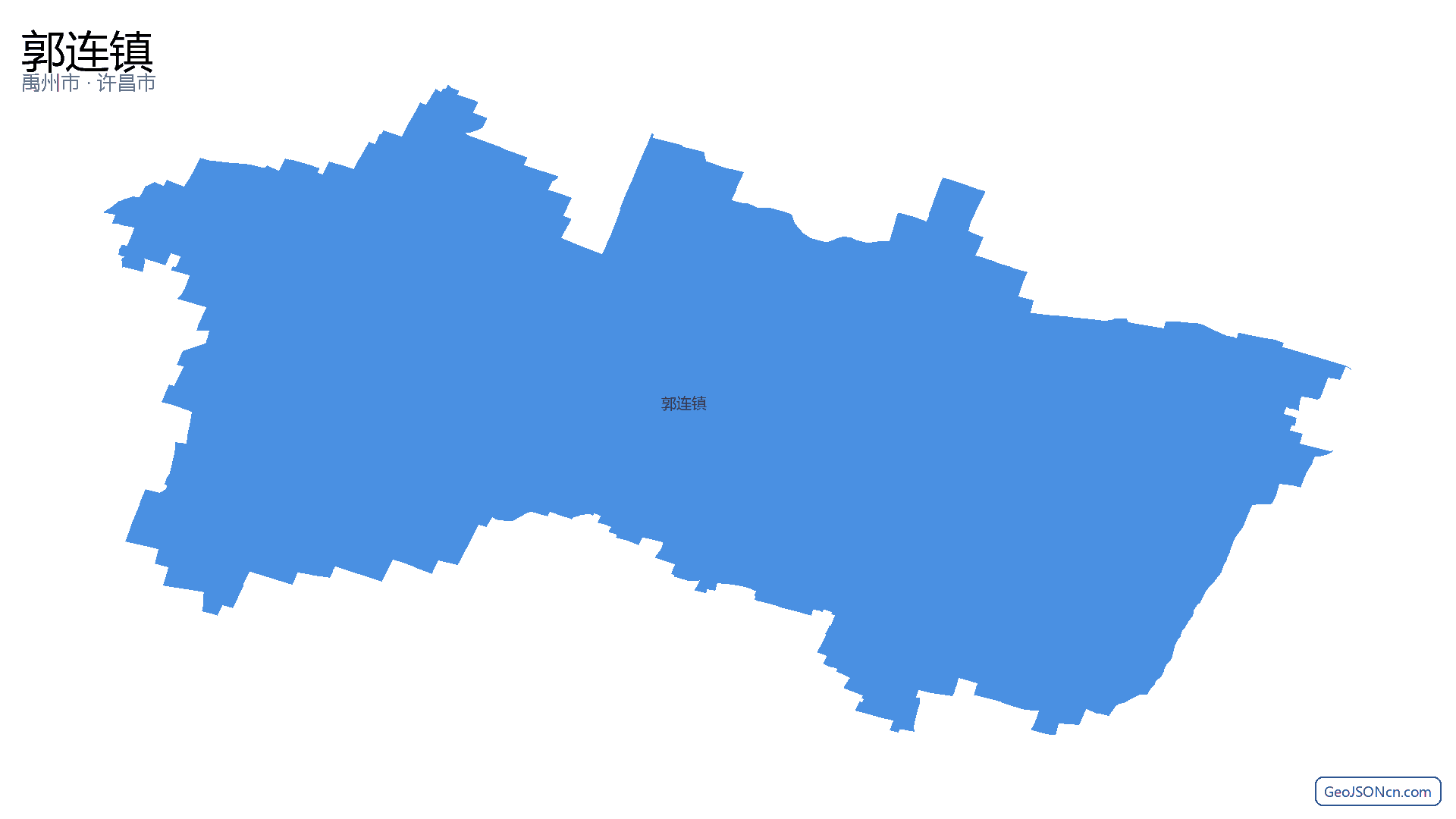 郭连镇行政区划边界地图(禹州市·许昌市),提供GeoJSON、SHP矢量边界数据下载及高清地图大图(PNG/JPG) - GeoJSONcn.com