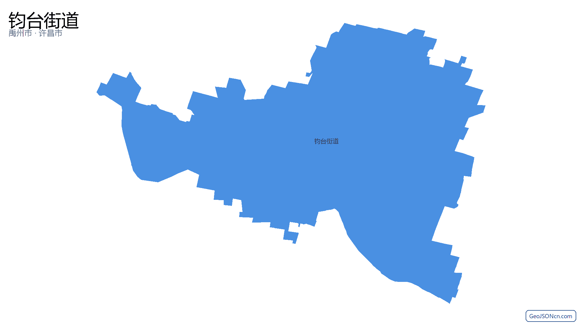 钧台街道行政区划边界地图(禹州市·许昌市),提供GeoJSON、SHP矢量边界数据下载及高清地图大图(PNG/JPG) - GeoJSONcn.com