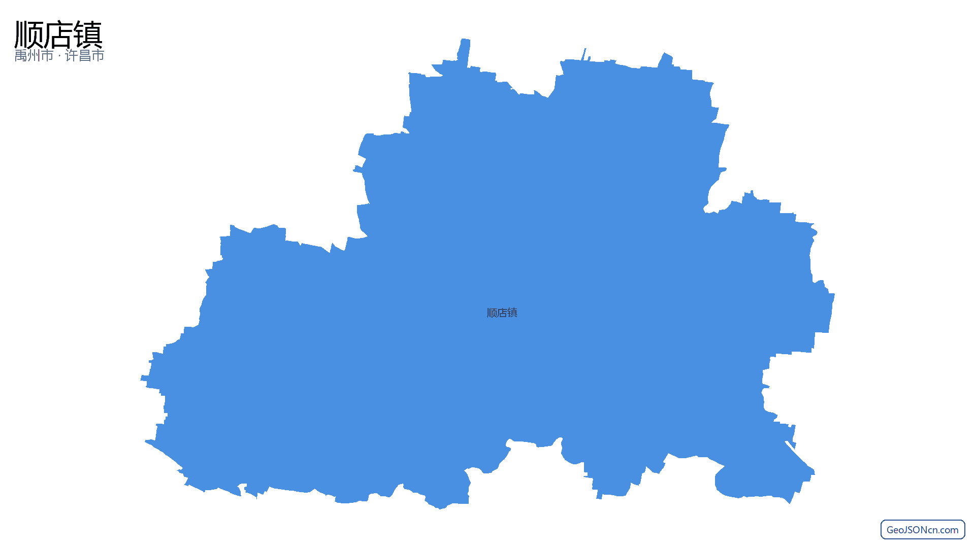 顺店镇行政区划边界地图（禹州市·许昌市）,提供GeoJSON、SHP矢量边界数据下载及高清地图大图(PNG/JPG) - GeoJSONcn.com