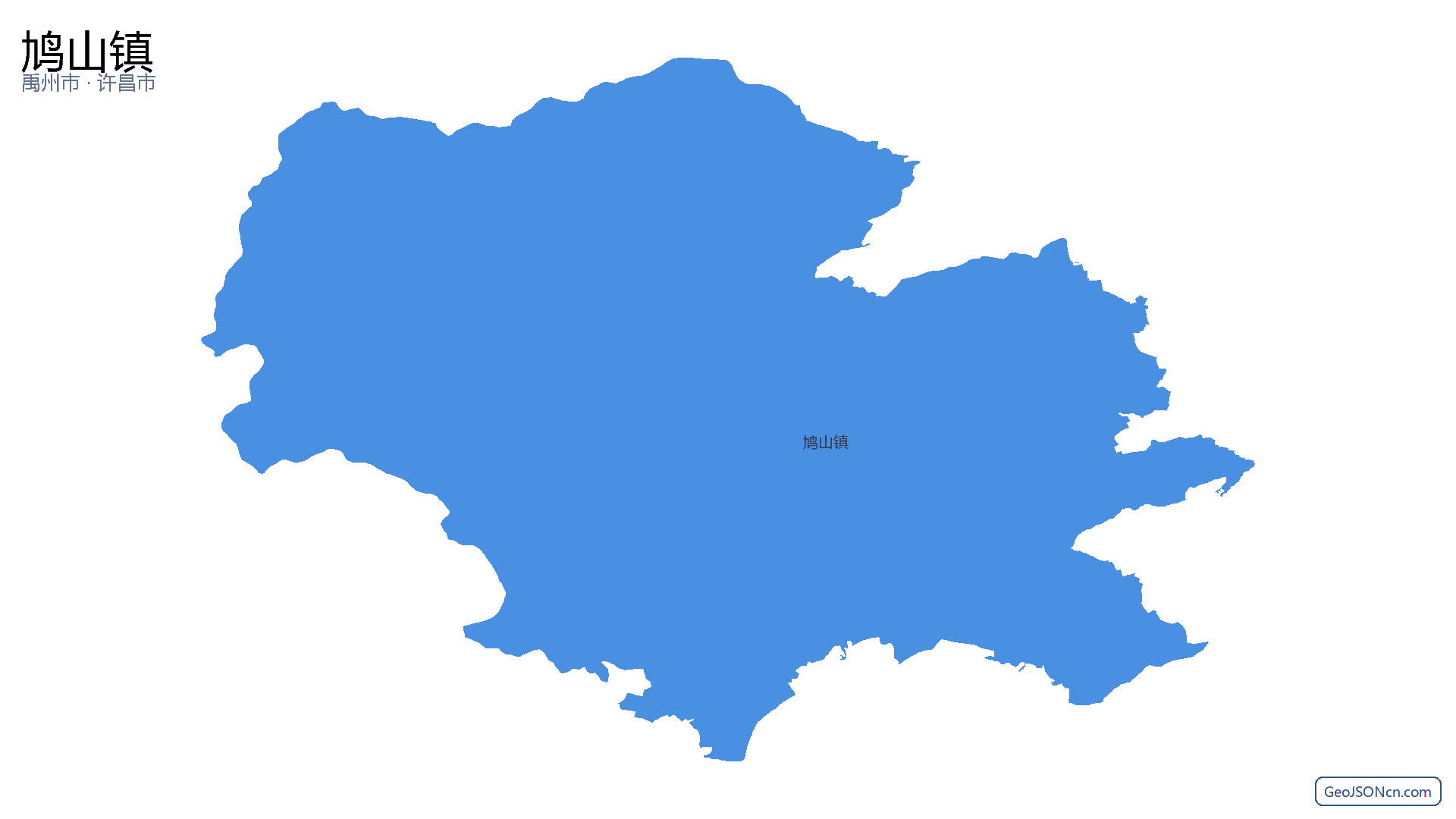 鸠山镇行政区划边界地图(禹州市·许昌市),提供GeoJSON、SHP矢量边界数据下载及高清地图大图(PNG/JPG) - GeoJSONcn.com