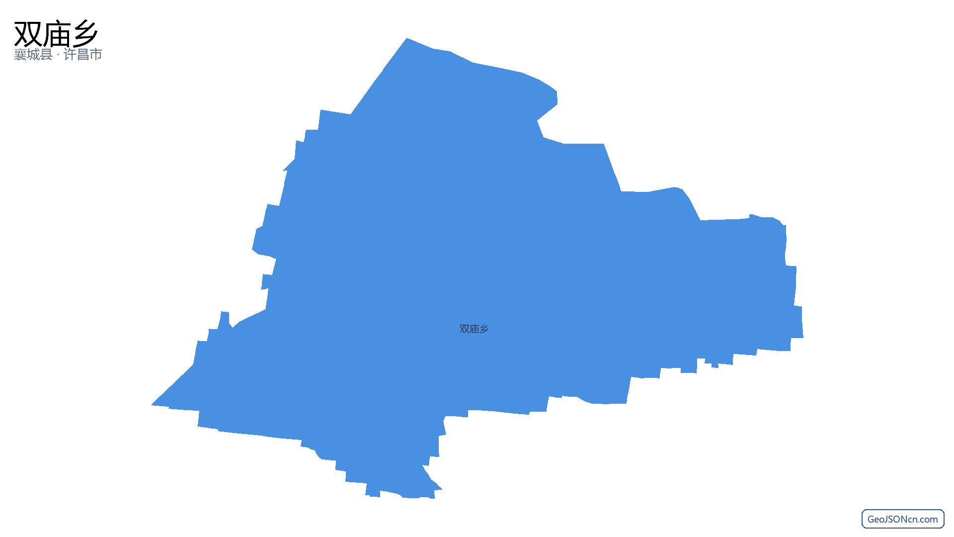 双庙乡行政区划边界地图（襄城县·许昌市）,提供GeoJSON、SHP矢量边界数据下载及高清地图大图(PNG/JPG) - GeoJSONcn.com