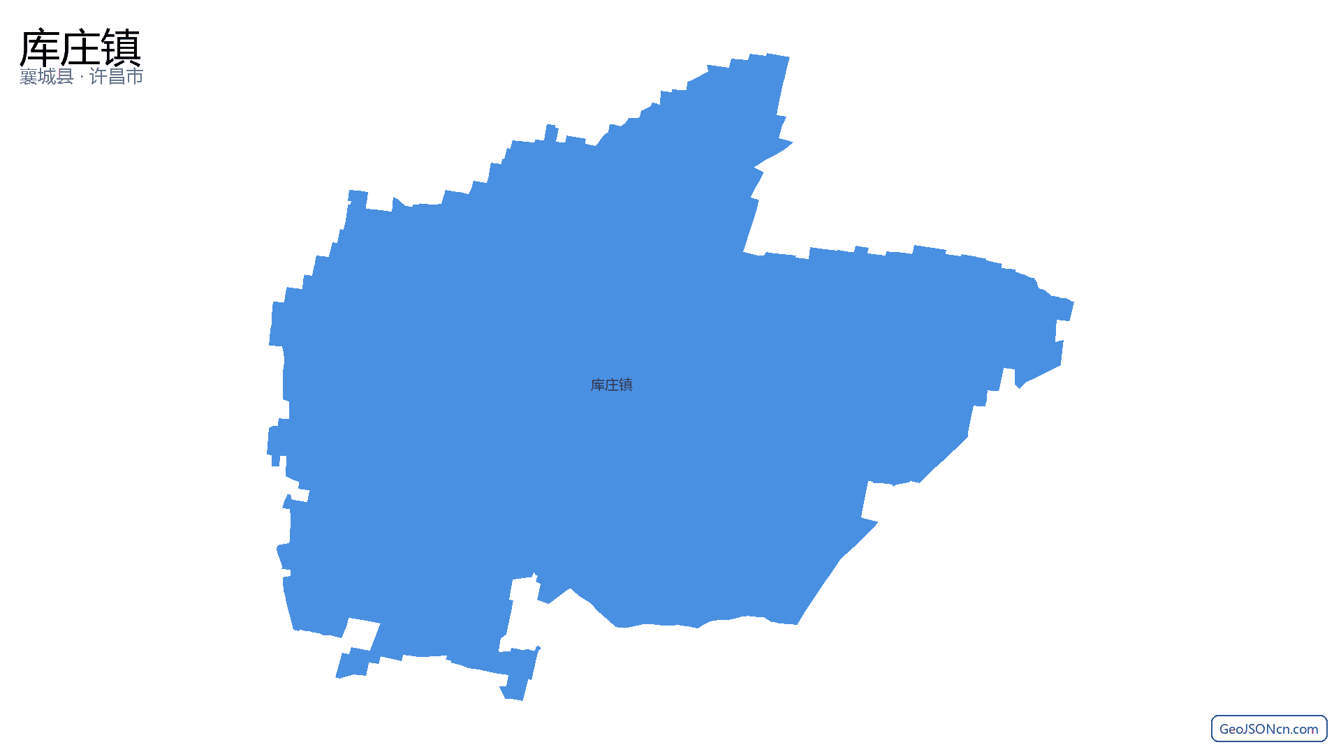 库庄镇行政区划边界地图（襄城县·许昌市）,提供GeoJSON、SHP矢量边界数据下载及高清地图大图(PNG/JPG) - GeoJSONcn.com