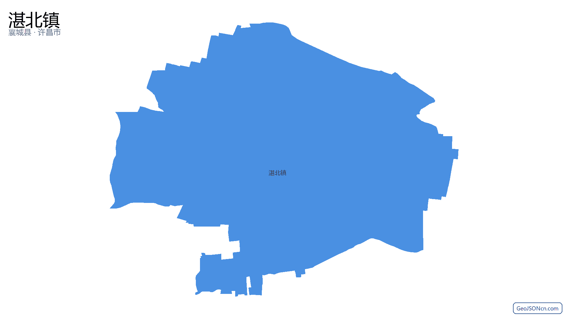 湛北镇行政区划边界地图(襄城县·许昌市),提供GeoJSON、SHP矢量边界数据下载及高清地图大图(PNG/JPG) - GeoJSONcn.com