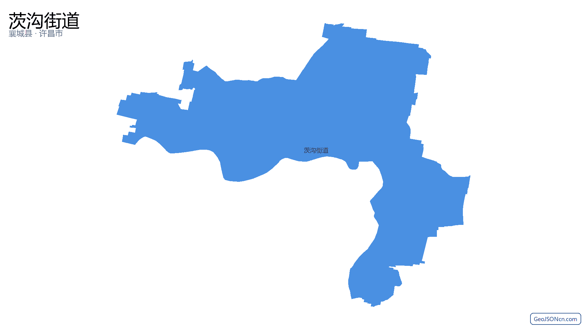茨沟街道行政区划边界地图（襄城县·许昌市）,提供GeoJSON、SHP矢量边界数据下载及高清地图大图(PNG/JPG) - GeoJSONcn.com