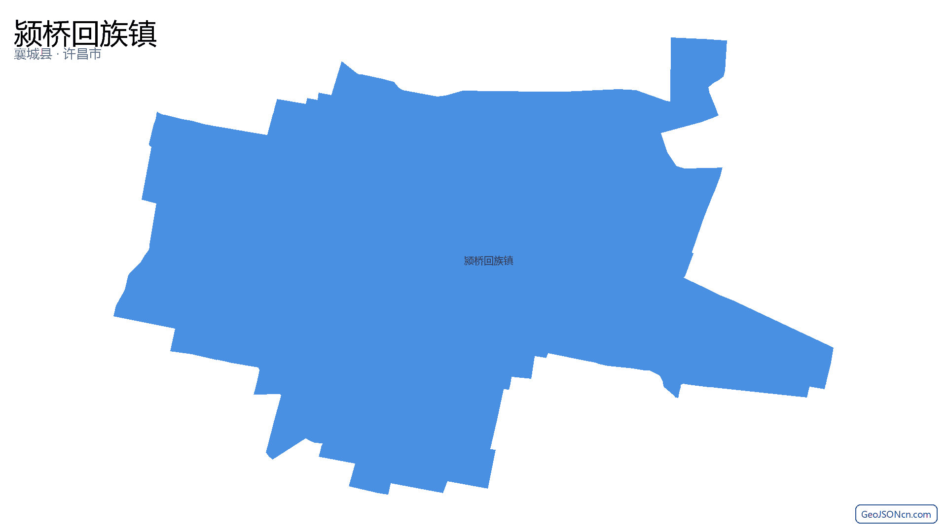颍桥回族镇行政区划边界地图（襄城县·许昌市）,提供GeoJSON、SHP矢量边界数据下载及高清地图大图(PNG/JPG) - GeoJSONcn.com
