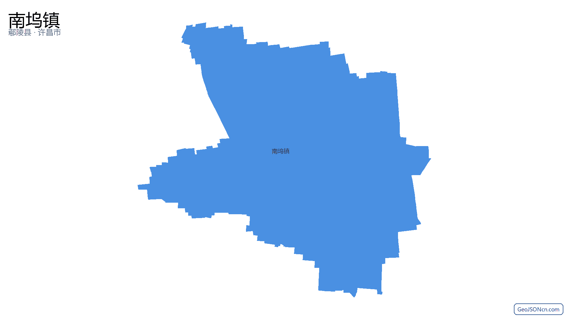 南坞镇行政区划边界地图（鄢陵县·许昌市）,提供GeoJSON、SHP矢量边界数据下载及高清地图大图(PNG/JPG) - GeoJSONcn.com