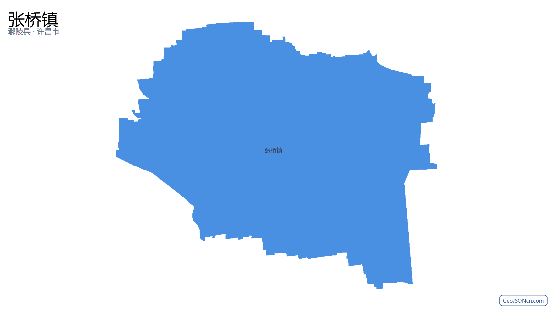 张桥镇行政区划边界地图（鄢陵县·许昌市）,提供GeoJSON、SHP矢量边界数据下载及高清地图大图(PNG/JPG) - GeoJSONcn.com