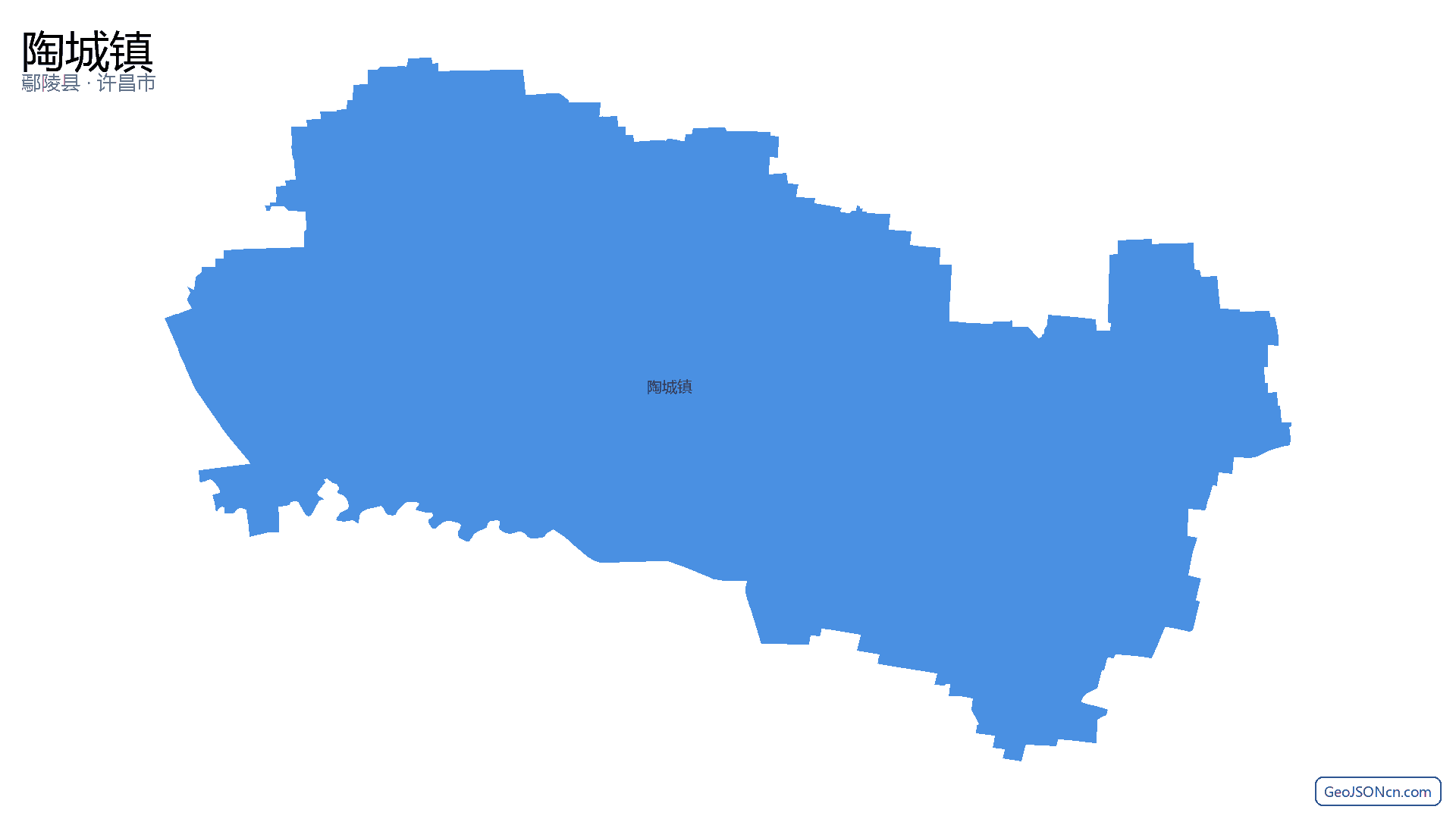 陶城镇行政区划边界地图（鄢陵县·许昌市）,提供GeoJSON、SHP矢量边界数据下载及高清地图大图(PNG/JPG) - GeoJSONcn.com
