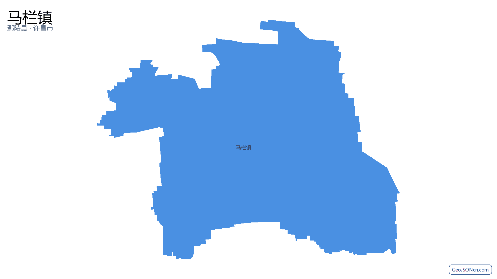 马栏镇行政区划边界地图（鄢陵县·许昌市）,提供GeoJSON、SHP矢量边界数据下载及高清地图大图(PNG/JPG) - GeoJSONcn.com