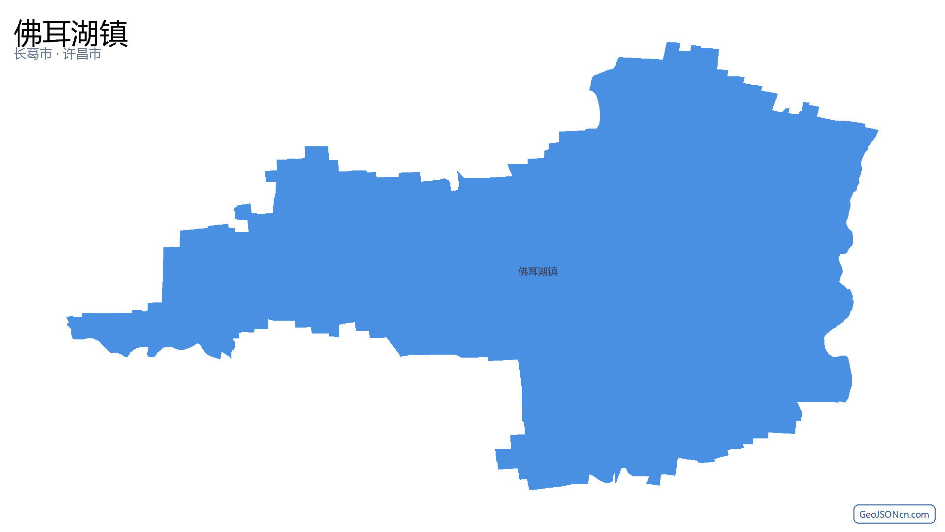佛耳湖镇行政区划边界地图（长葛市·许昌市）,提供GeoJSON、SHP矢量边界数据下载及高清地图大图(PNG/JPG) - GeoJSONcn.com