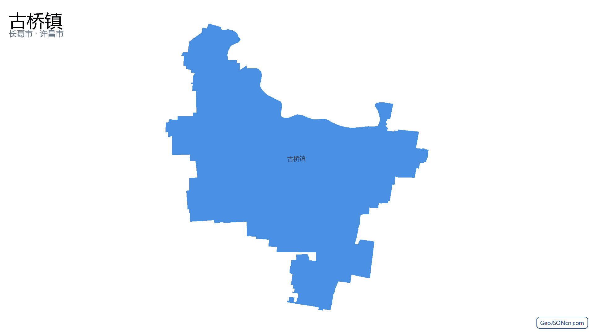 古桥镇行政区划边界地图（长葛市·许昌市）,提供GeoJSON、SHP矢量边界数据下载及高清地图大图(PNG/JPG) - GeoJSONcn.com