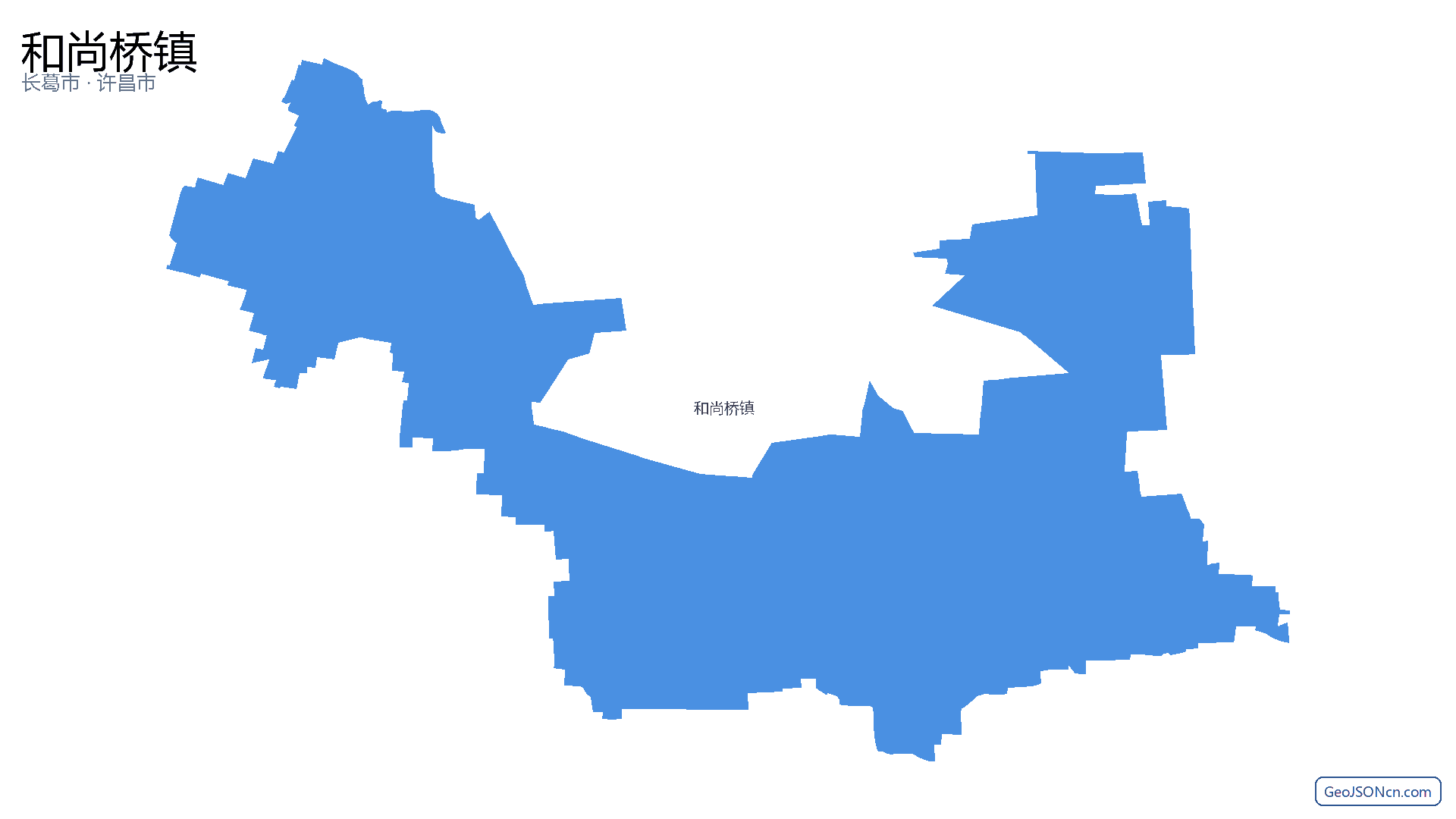 和尚桥镇行政区划边界地图(长葛市·许昌市),提供GeoJSON、SHP矢量边界数据下载及高清地图大图(PNG/JPG) - GeoJSONcn.com