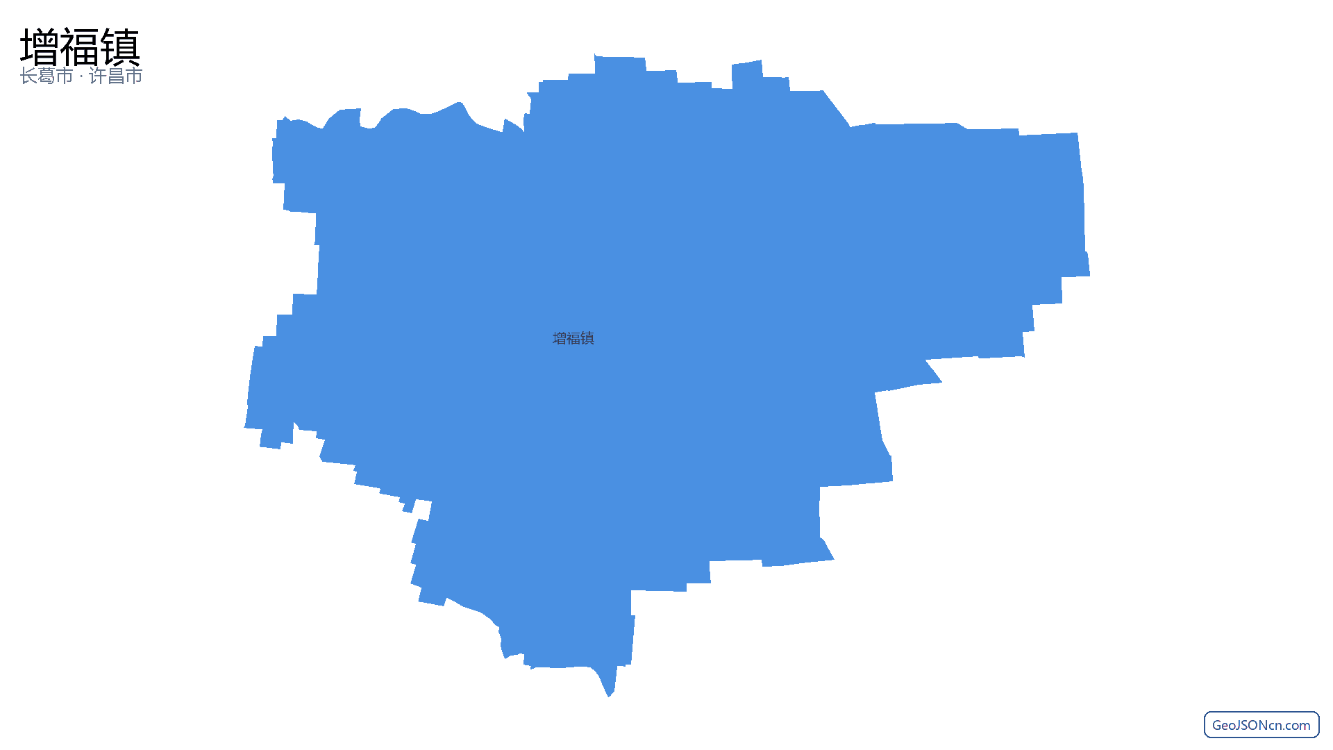 增福镇行政区划边界地图(长葛市·许昌市),提供GeoJSON、SHP矢量边界数据下载及高清地图大图(PNG/JPG) - GeoJSONcn.com