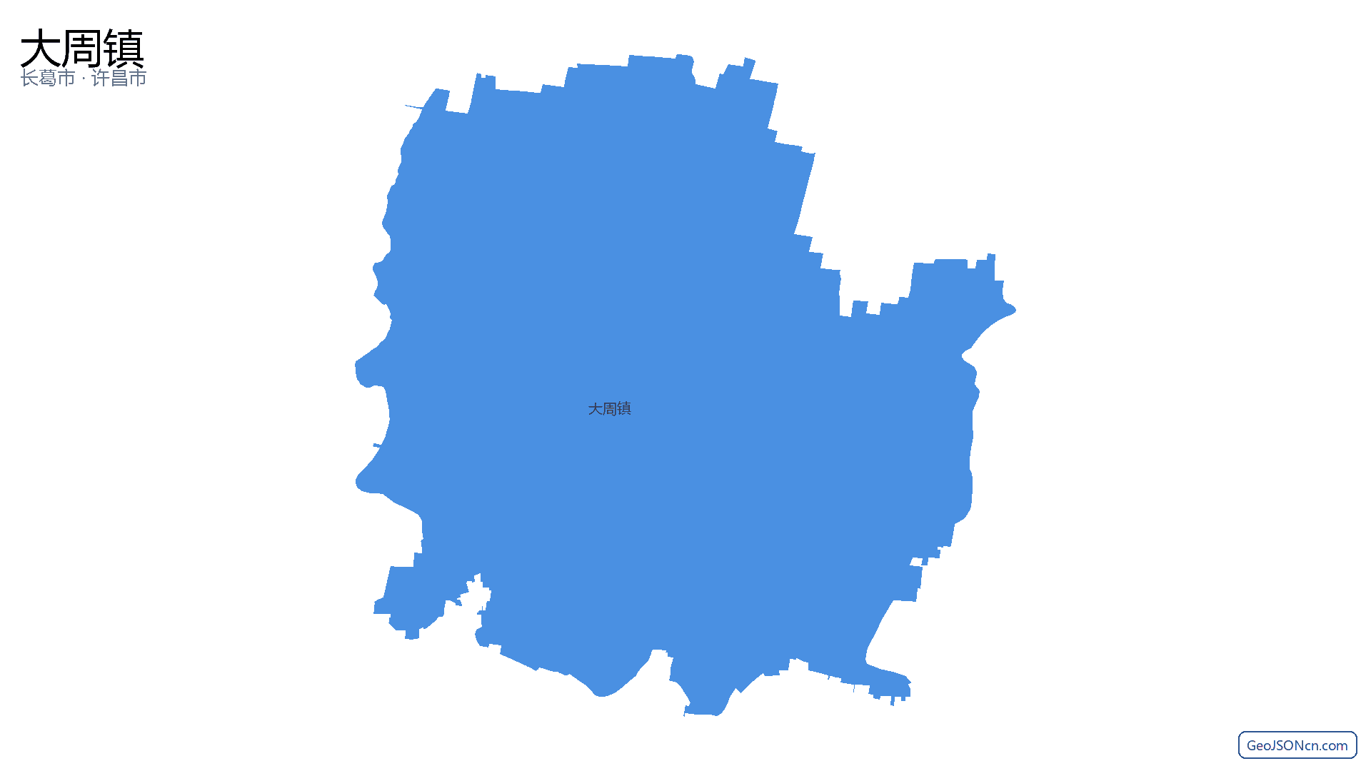 大周镇行政区划边界地图（长葛市·许昌市）,提供GeoJSON、SHP矢量边界数据下载及高清地图大图(PNG/JPG) - GeoJSONcn.com