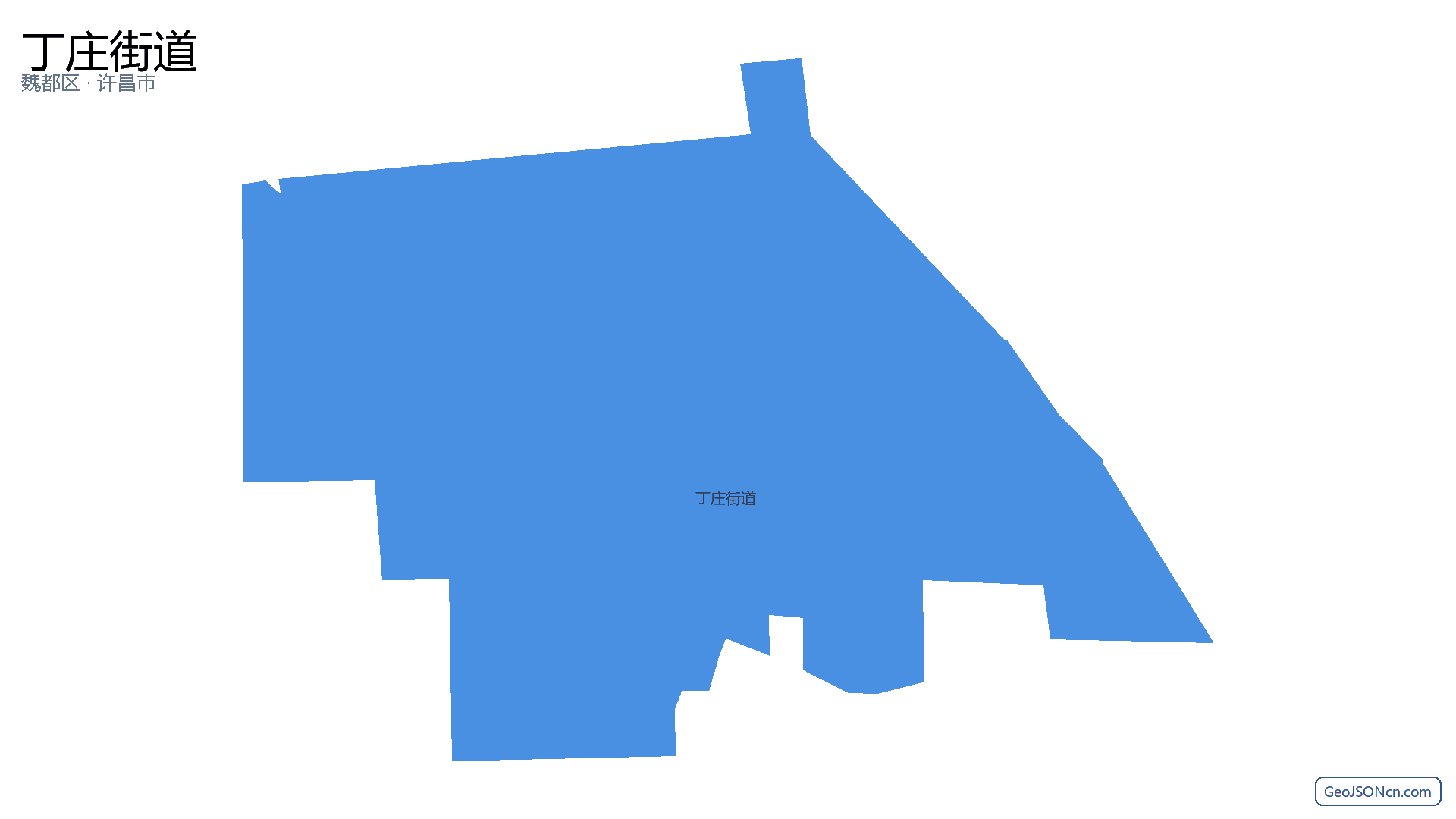 丁庄街道行政区划边界地图（魏都区·许昌市）,提供GeoJSON、SHP矢量边界数据下载及高清地图大图(PNG/JPG) - GeoJSONcn.com