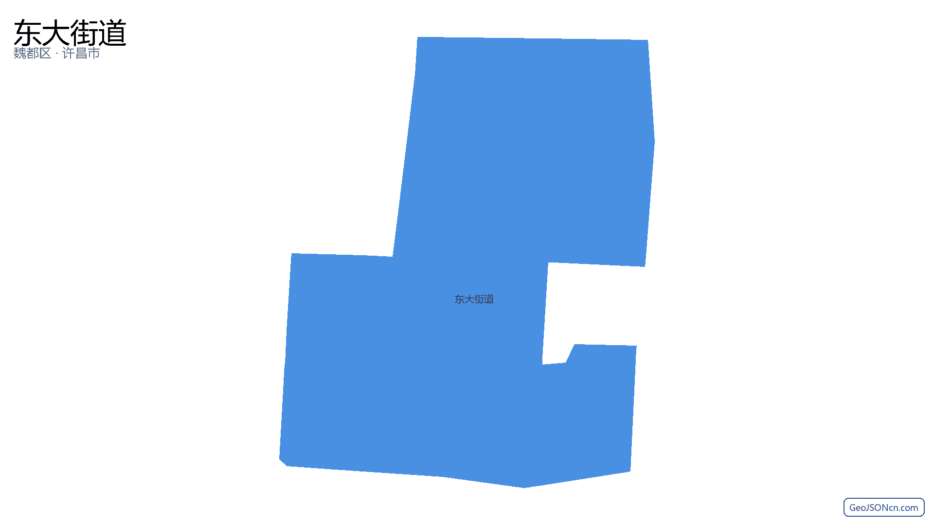 东大街道行政区划边界地图（魏都区·许昌市）,提供GeoJSON、SHP矢量边界数据下载及高清地图大图(PNG/JPG) - GeoJSONcn.com