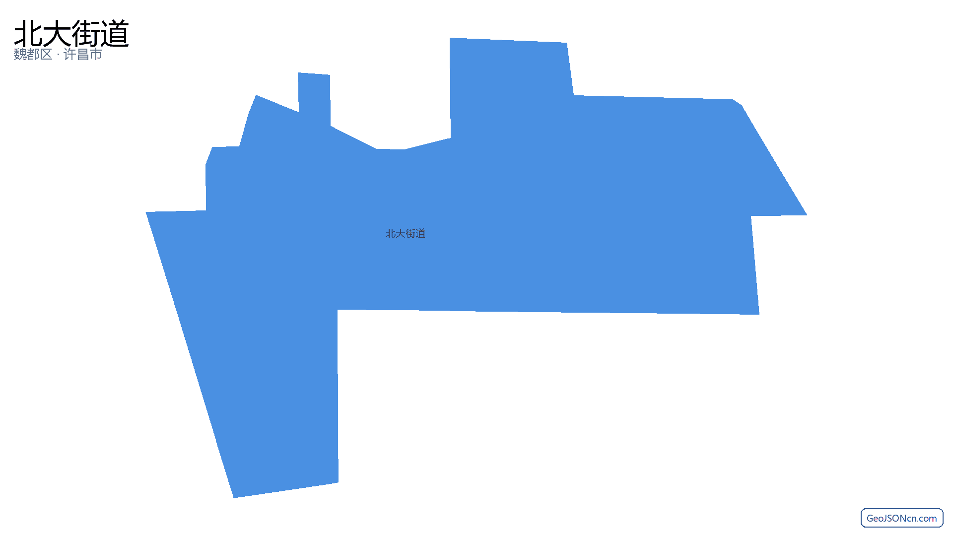 北大街道行政区划边界地图（魏都区·许昌市）,提供GeoJSON、SHP矢量边界数据下载及高清地图大图(PNG/JPG) - GeoJSONcn.com