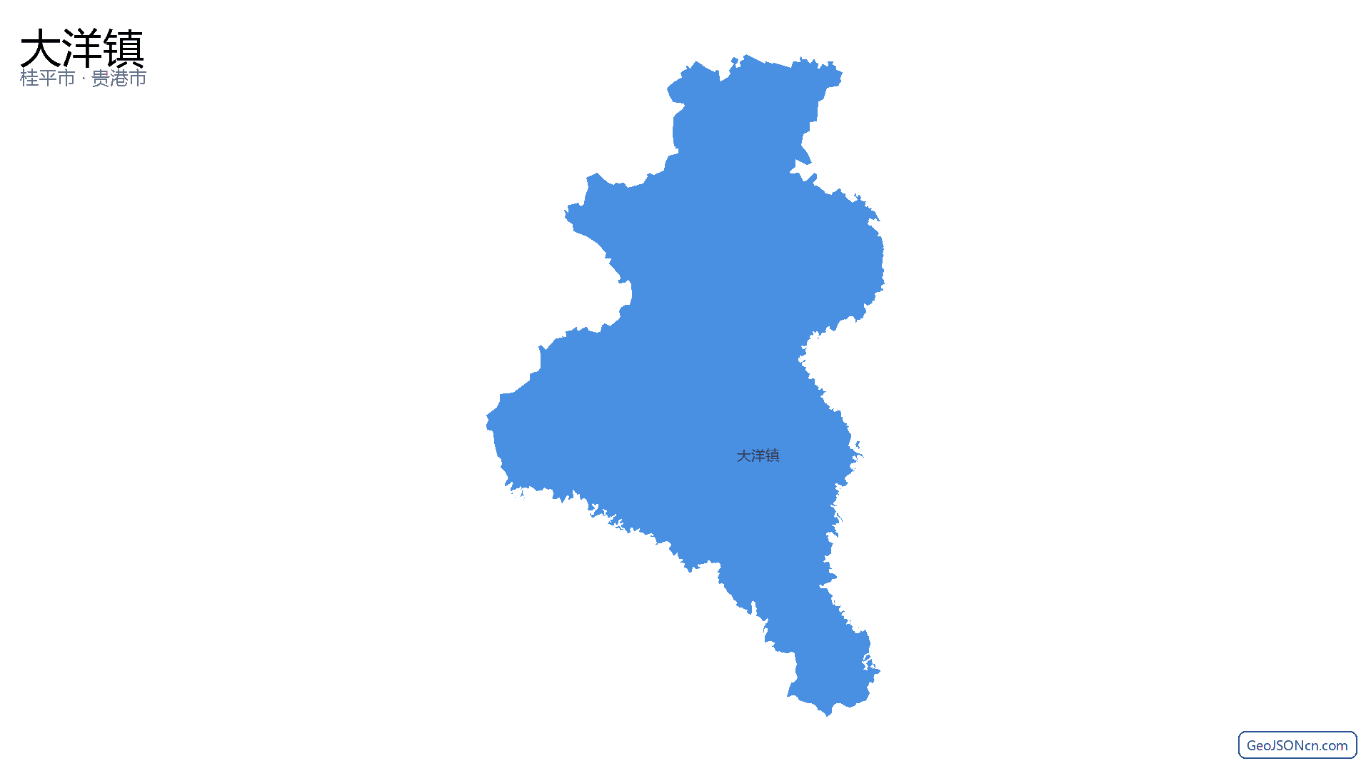 大洋镇行政区划边界地图（桂平市·贵港市）,提供GeoJSON、SHP矢量边界数据下载及高清地图大图(PNG/JPG) - GeoJSONcn.com
