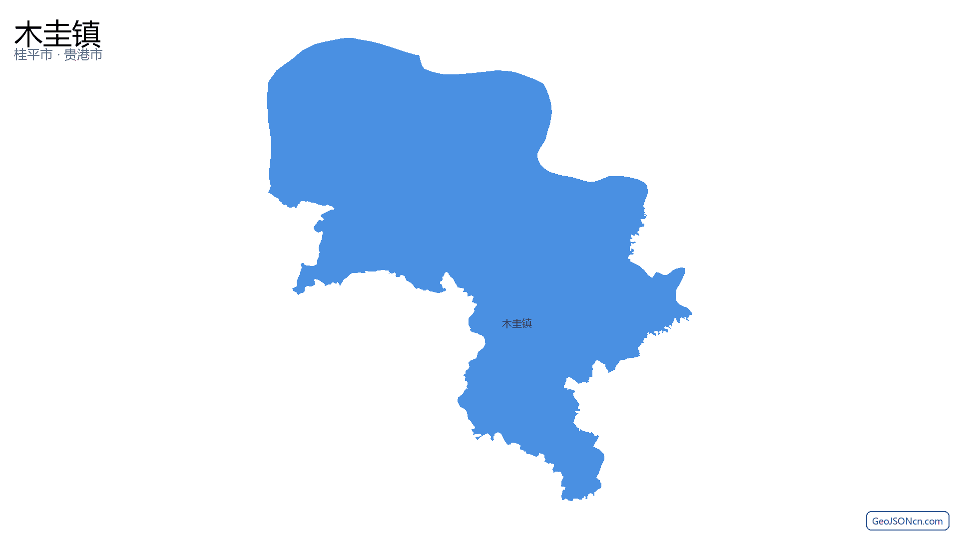 木圭镇行政区划边界地图（桂平市·贵港市）,提供GeoJSON、SHP矢量边界数据下载及高清地图大图(PNG/JPG) - GeoJSONcn.com