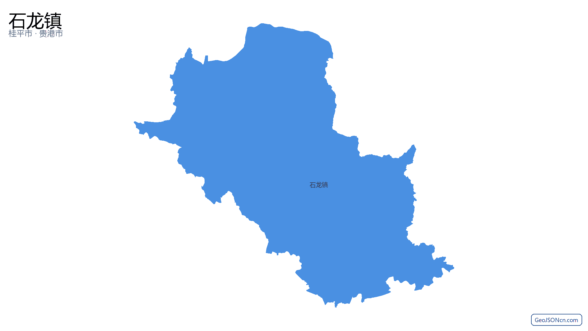 石龙镇行政区划边界地图（桂平市·贵港市）,提供GeoJSON、SHP矢量边界数据下载及高清地图大图(PNG/JPG) - GeoJSONcn.com