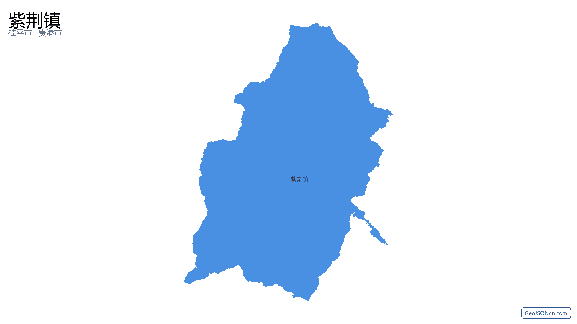 紫荆镇行政区划边界地图（桂平市·贵港市）,提供GeoJSON、SHP矢量边界数据下载及高清地图大图(PNG/JPG) - GeoJSONcn.com