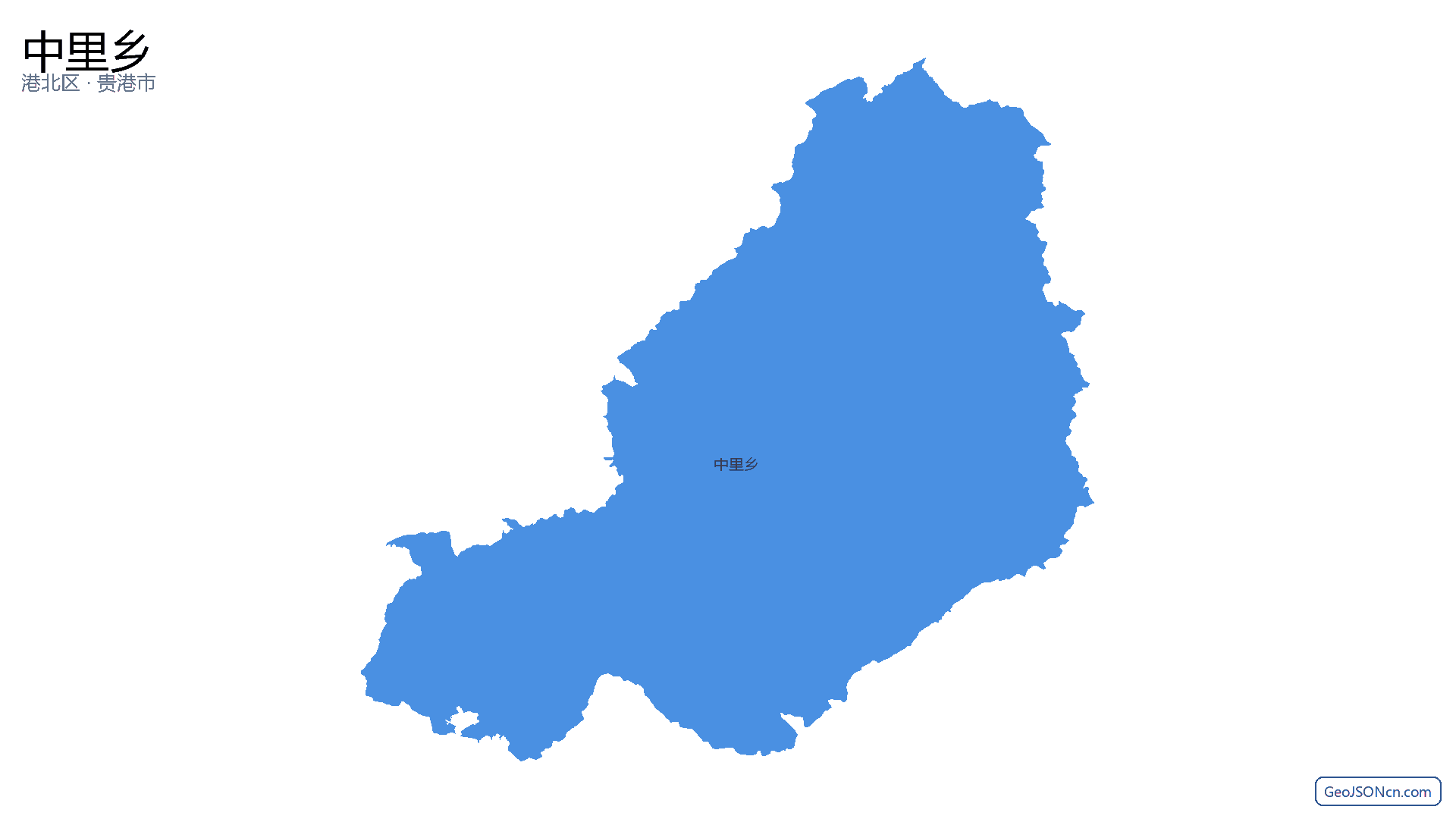 中里乡行政区划边界地图(港北区·贵港市),提供GeoJSON、SHP矢量边界数据下载及高清地图大图(PNG/JPG) - GeoJSONcn.com