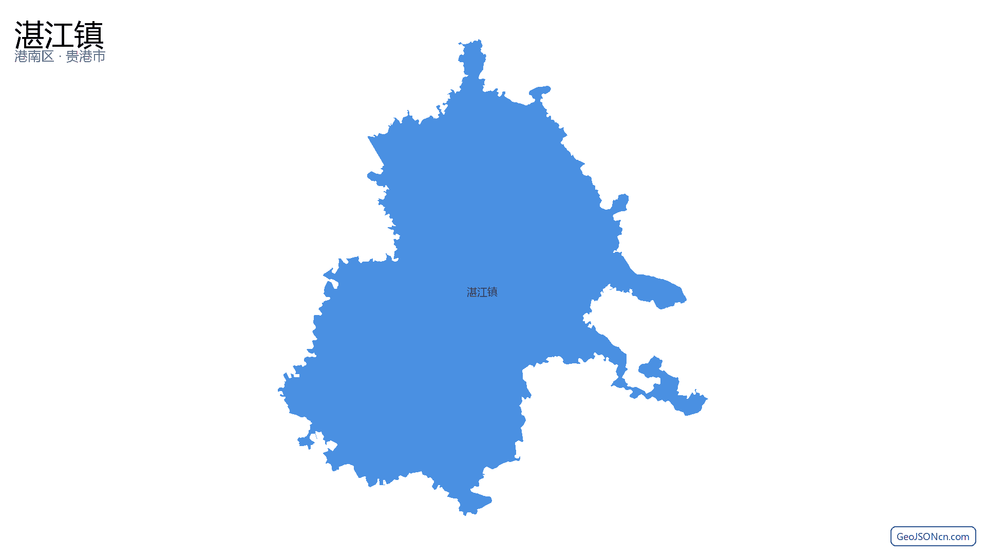 湛江镇行政区划边界地图（港南区·贵港市）,提供GeoJSON、SHP矢量边界数据下载及高清地图大图(PNG/JPG) - GeoJSONcn.com