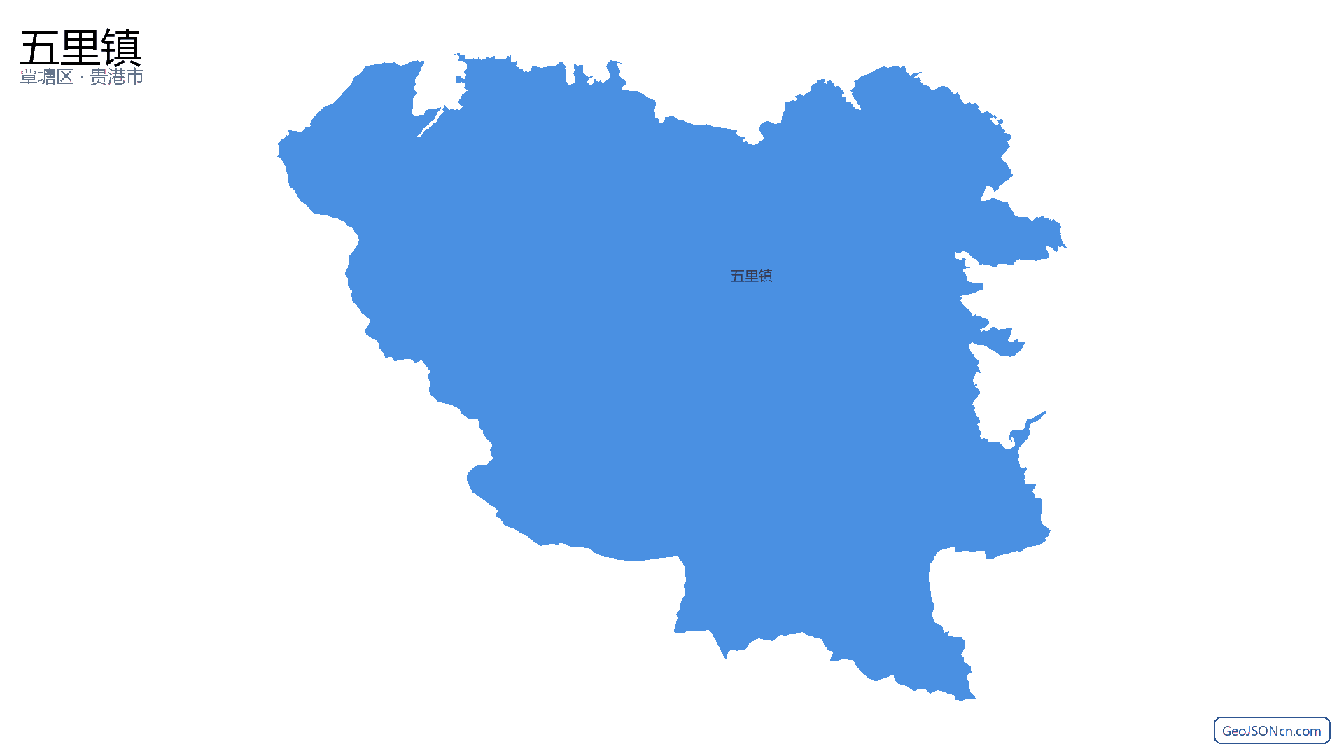 五里镇行政区划边界地图（覃塘区·贵港市）,提供GeoJSON、SHP矢量边界数据下载及高清地图大图(PNG/JPG) - GeoJSONcn.com