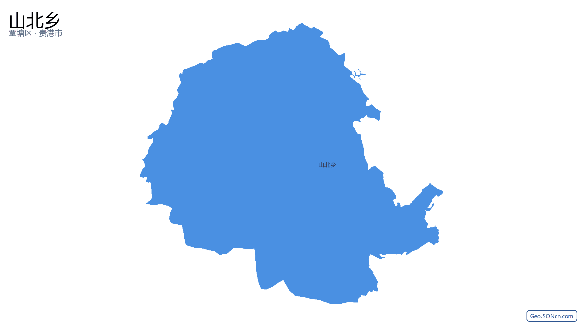 山北乡行政区划边界地图（覃塘区·贵港市）,提供GeoJSON、SHP矢量边界数据下载及高清地图大图(PNG/JPG) - GeoJSONcn.com