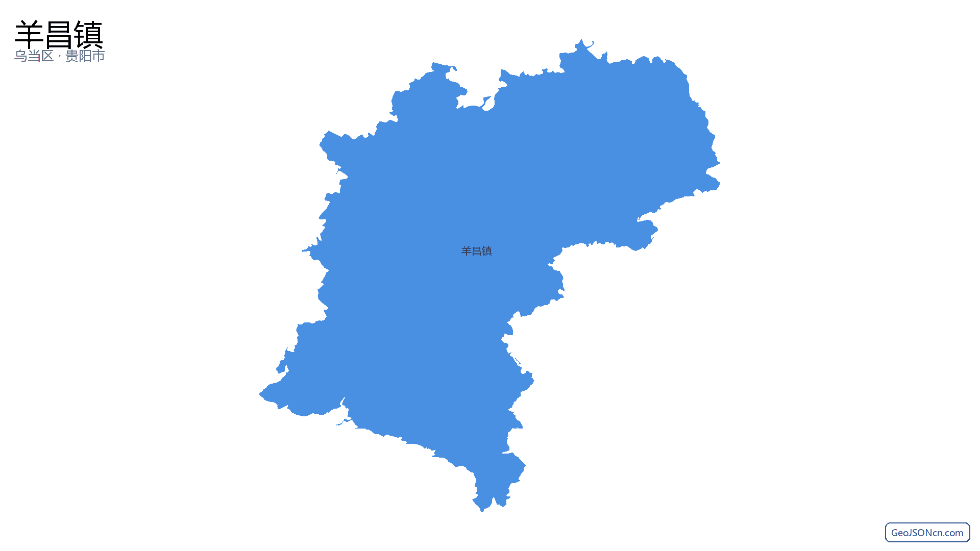 羊昌镇行政区划边界地图(乌当区·贵阳市),提供GeoJSON、SHP矢量边界数据下载及高清地图大图(PNG/JPG) - GeoJSONcn.com