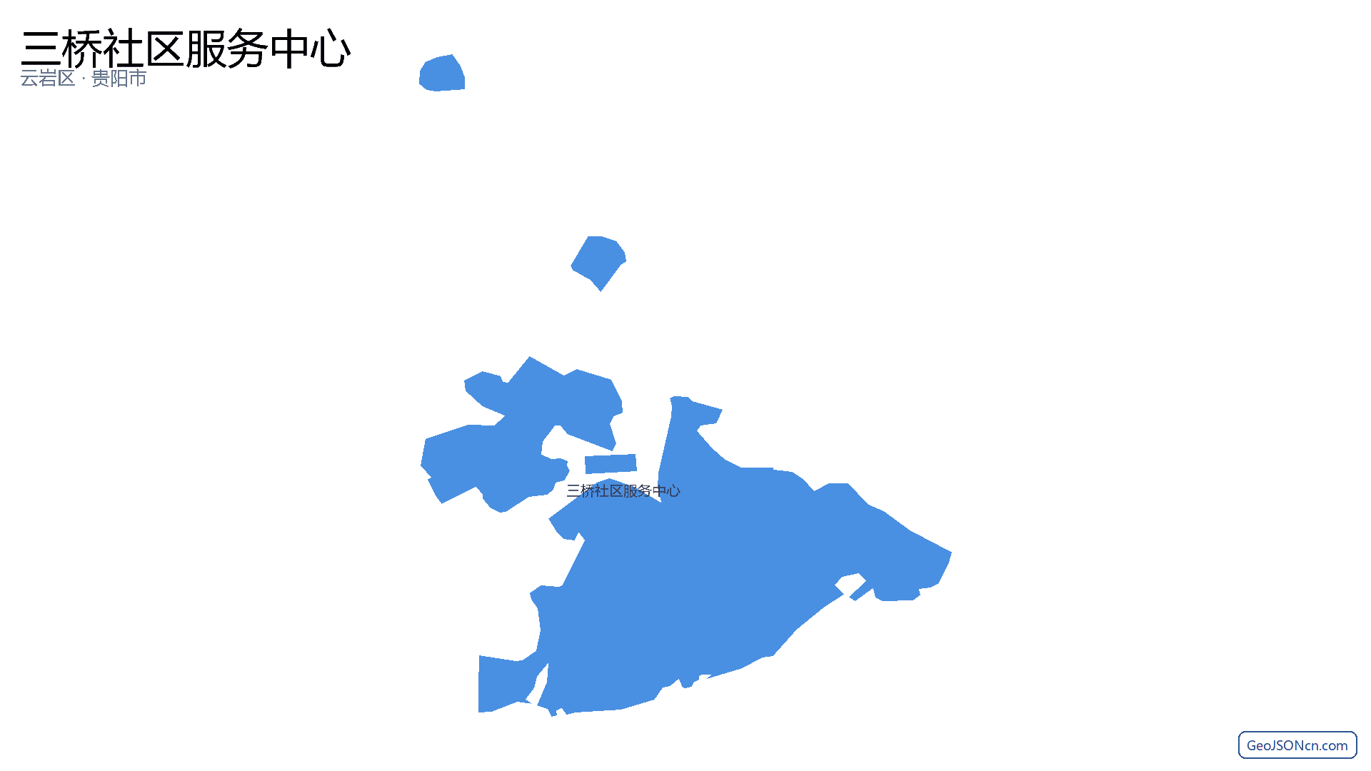 三桥社区服务中心行政区划边界地图（云岩区·贵阳市）,提供GeoJSON、SHP矢量边界数据下载及高清地图大图(PNG/JPG) - GeoJSONcn.com