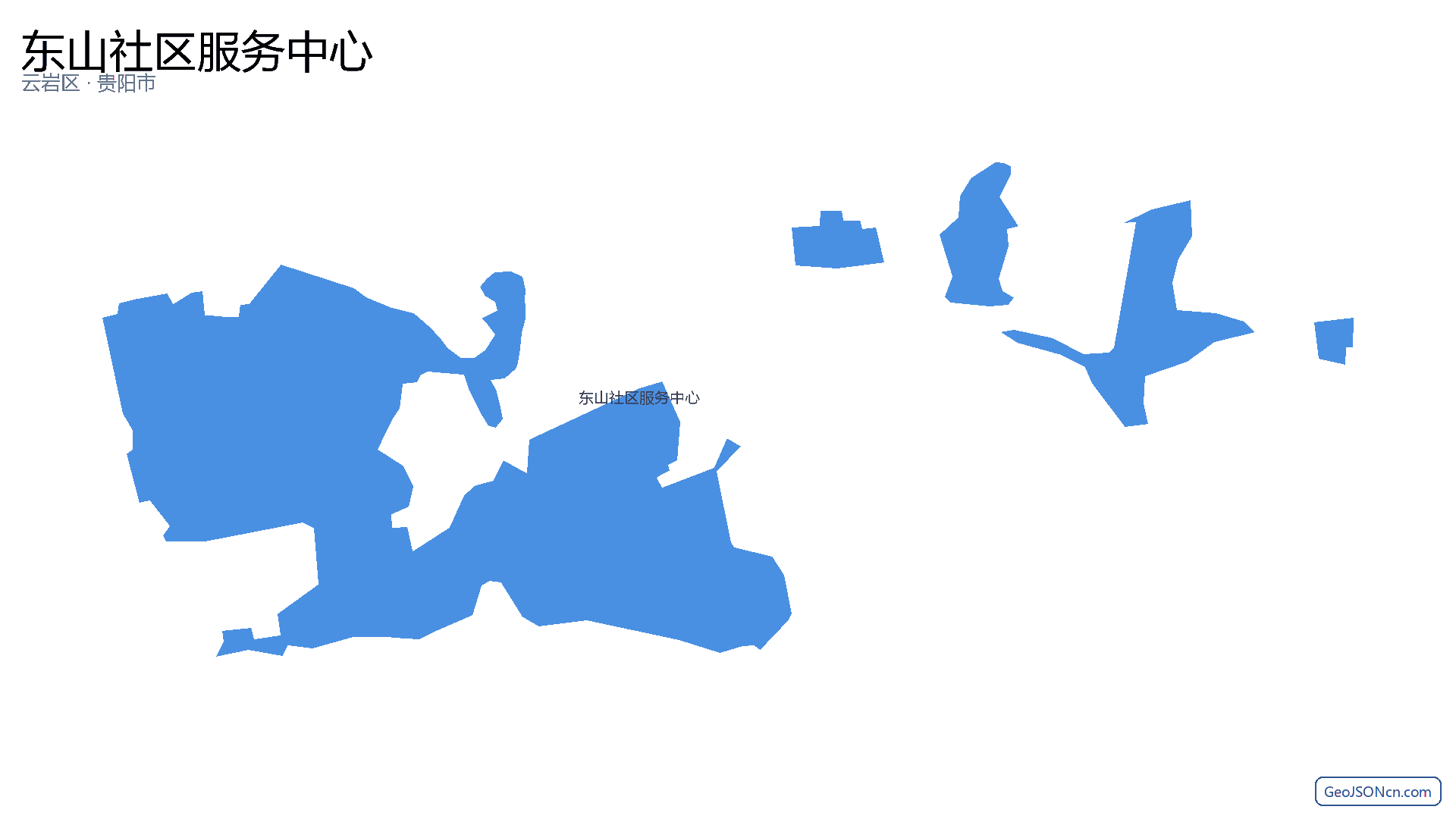 东山社区服务中心行政区划边界地图（云岩区·贵阳市）,提供GeoJSON、SHP矢量边界数据下载及高清地图大图(PNG/JPG) - GeoJSONcn.com
