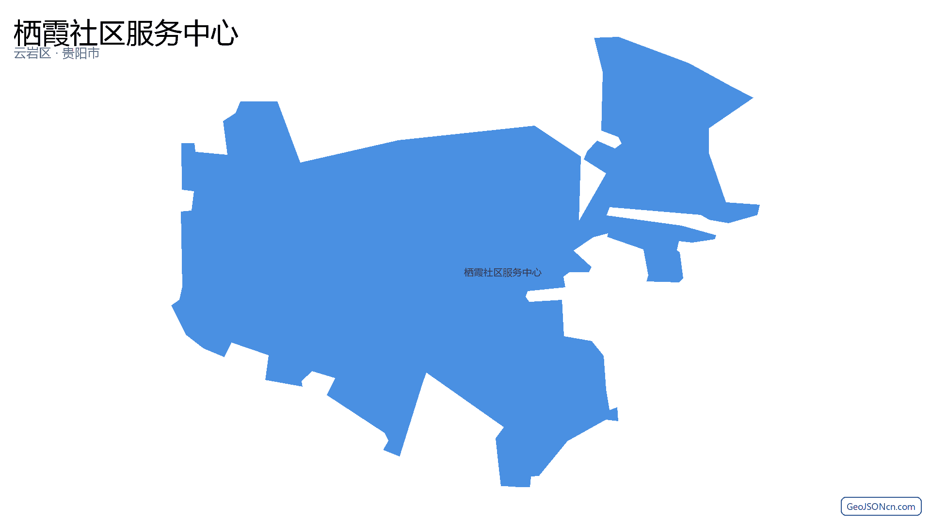 栖霞社区服务中心行政区划边界地图(云岩区·贵阳市),提供GeoJSON、SHP矢量边界数据下载及高清地图大图(PNG/JPG) - GeoJSONcn.com