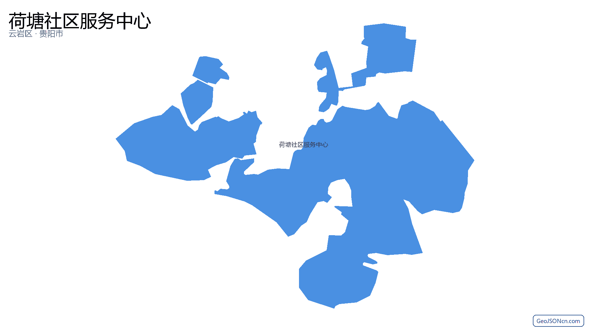 荷塘社区服务中心行政区划边界地图（云岩区·贵阳市）,提供GeoJSON、SHP矢量边界数据下载及高清地图大图(PNG/JPG) - GeoJSONcn.com