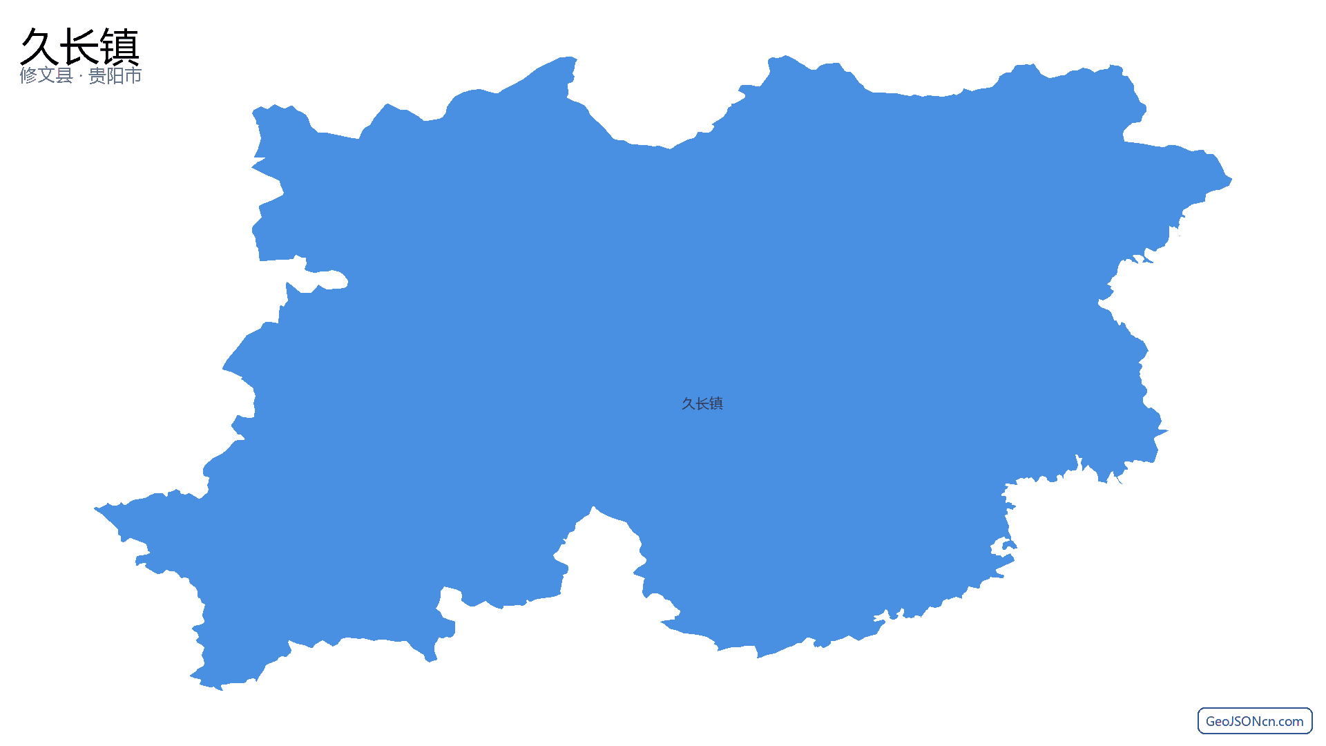 久长镇行政区划边界地图(修文县·贵阳市),提供GeoJSON、SHP矢量边界数据下载及高清地图大图(PNG/JPG) - GeoJSONcn.com