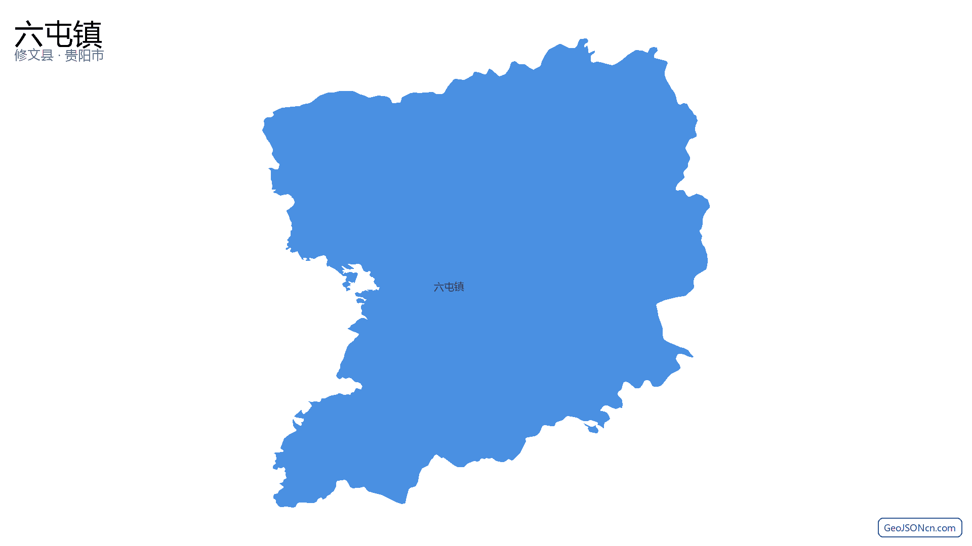 六屯镇行政区划边界地图(修文县·贵阳市),提供GeoJSON、SHP矢量边界数据下载及高清地图大图(PNG/JPG) - GeoJSONcn.com