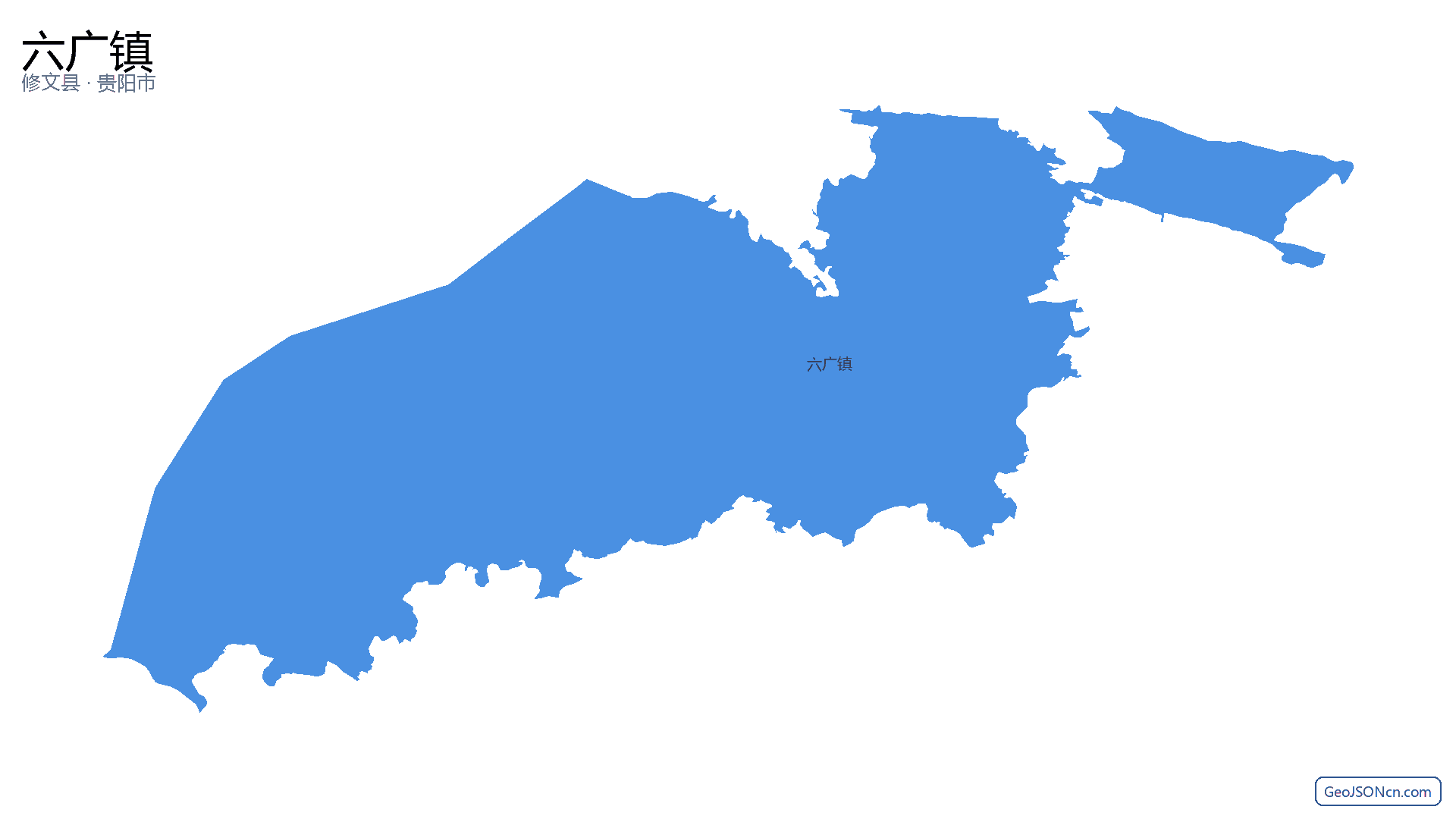 六广镇行政区划边界地图（修文县·贵阳市）,提供GeoJSON、SHP矢量边界数据下载及高清地图大图(PNG/JPG) - GeoJSONcn.com